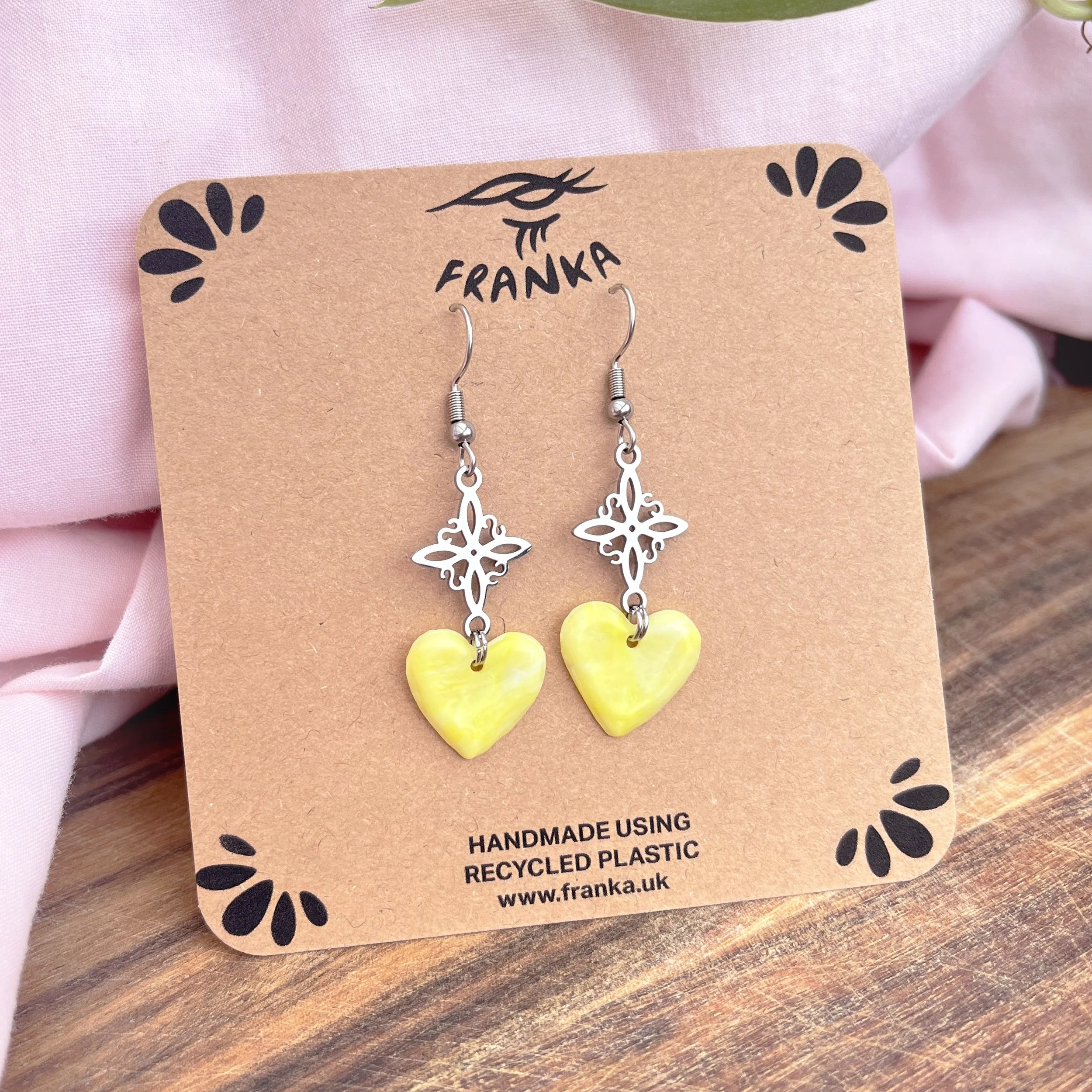 Sandra (Yellow) - Recycled Plastic Earrings