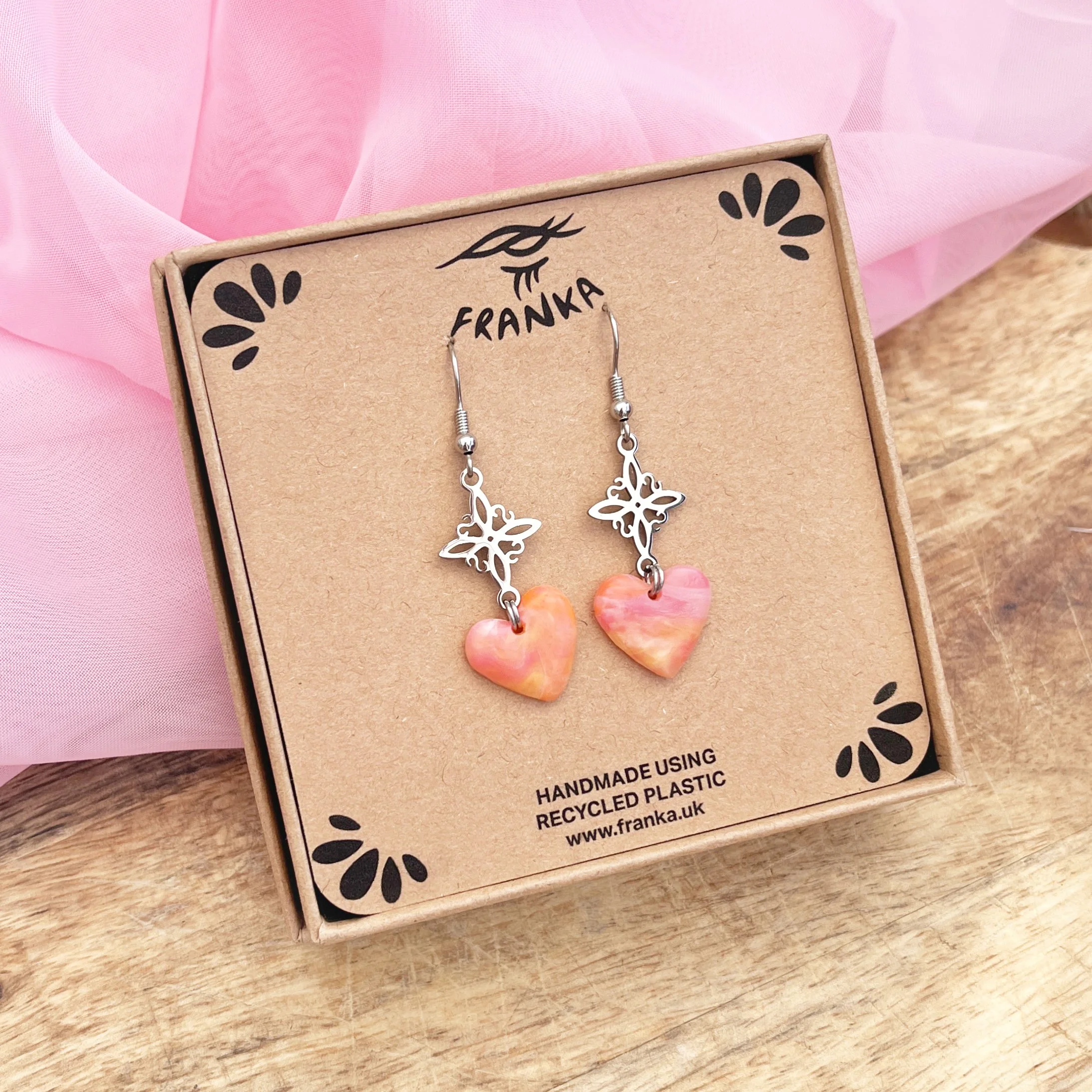 Sandra (Orange) - Recycled Plastic Earrings