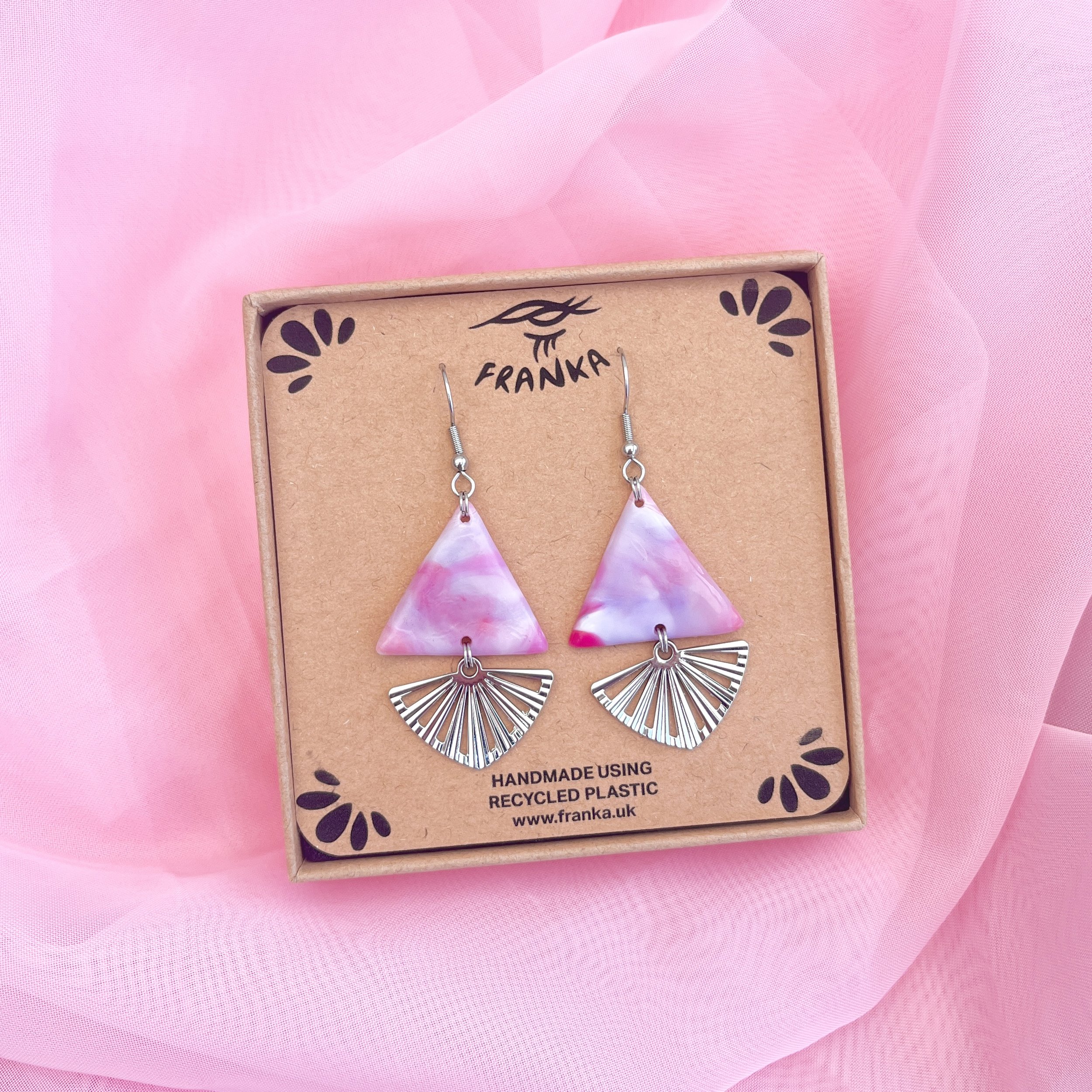 Echo (Silver) - Recycled Plastic Earrings - Pick Your Colour