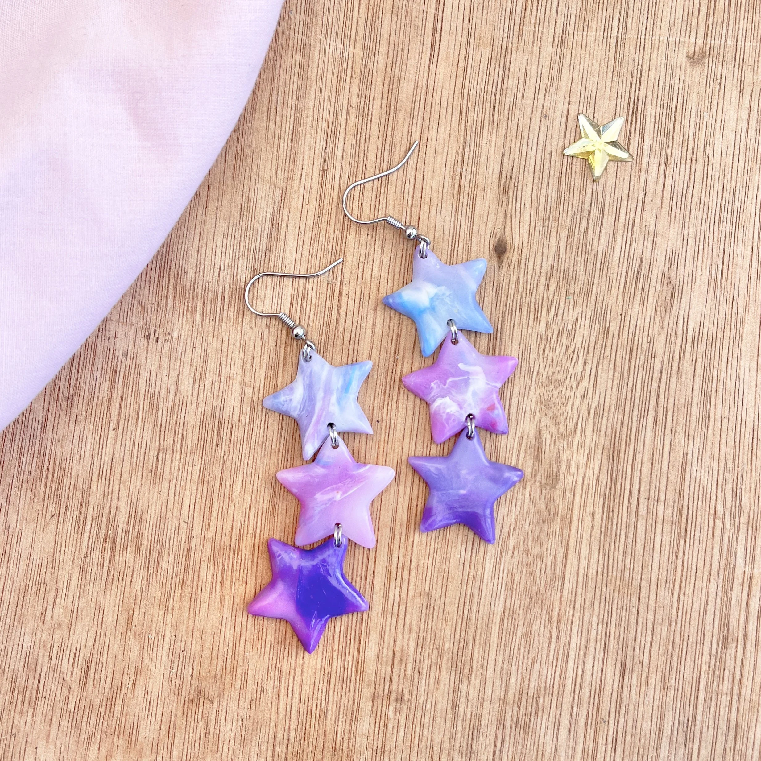 Centaurus (Purple Mix) - Recycled Plastic Earrings - One of a Kind