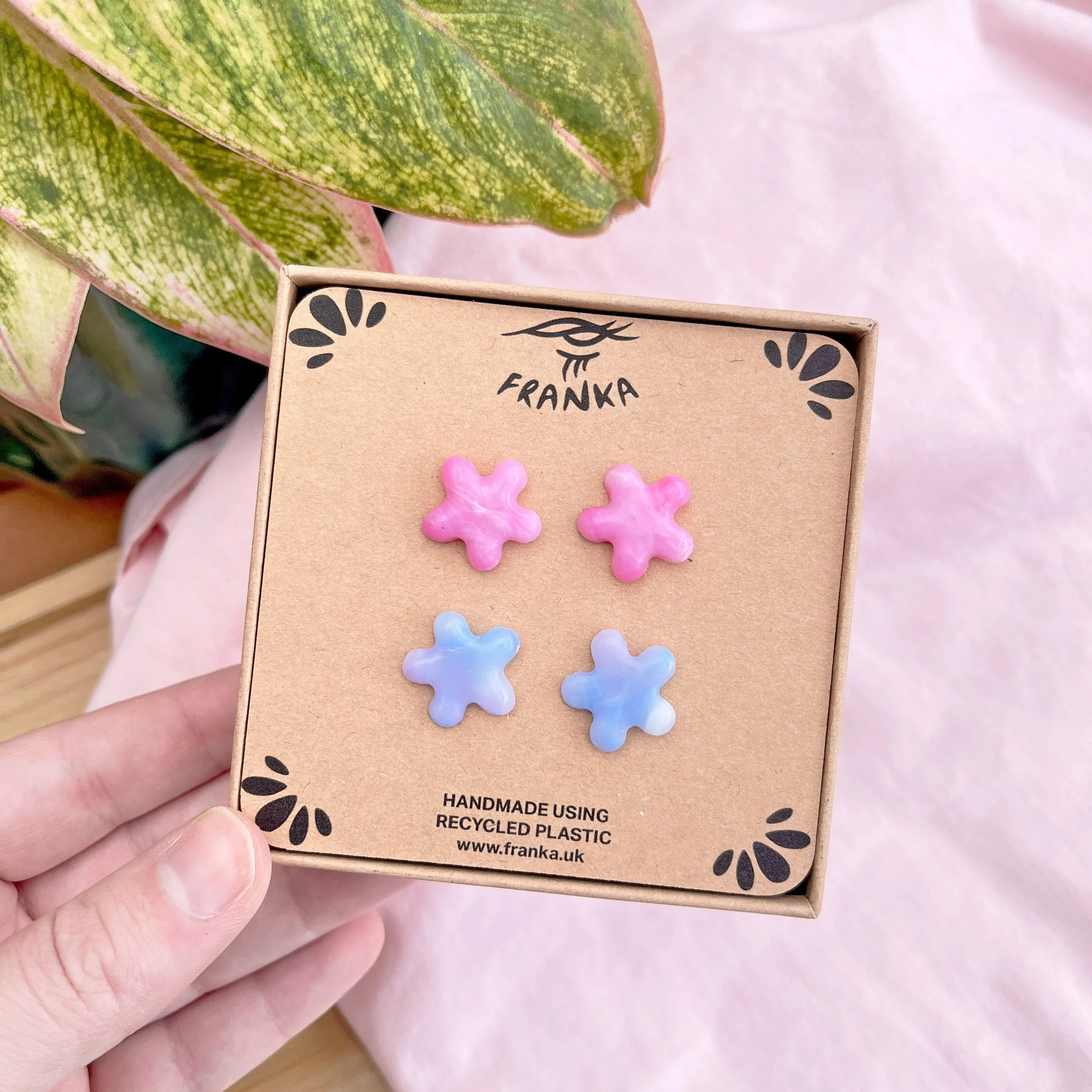 Squiggles (Pink/Purple) - Recycled Plastic Stud Set - One of a Kind
