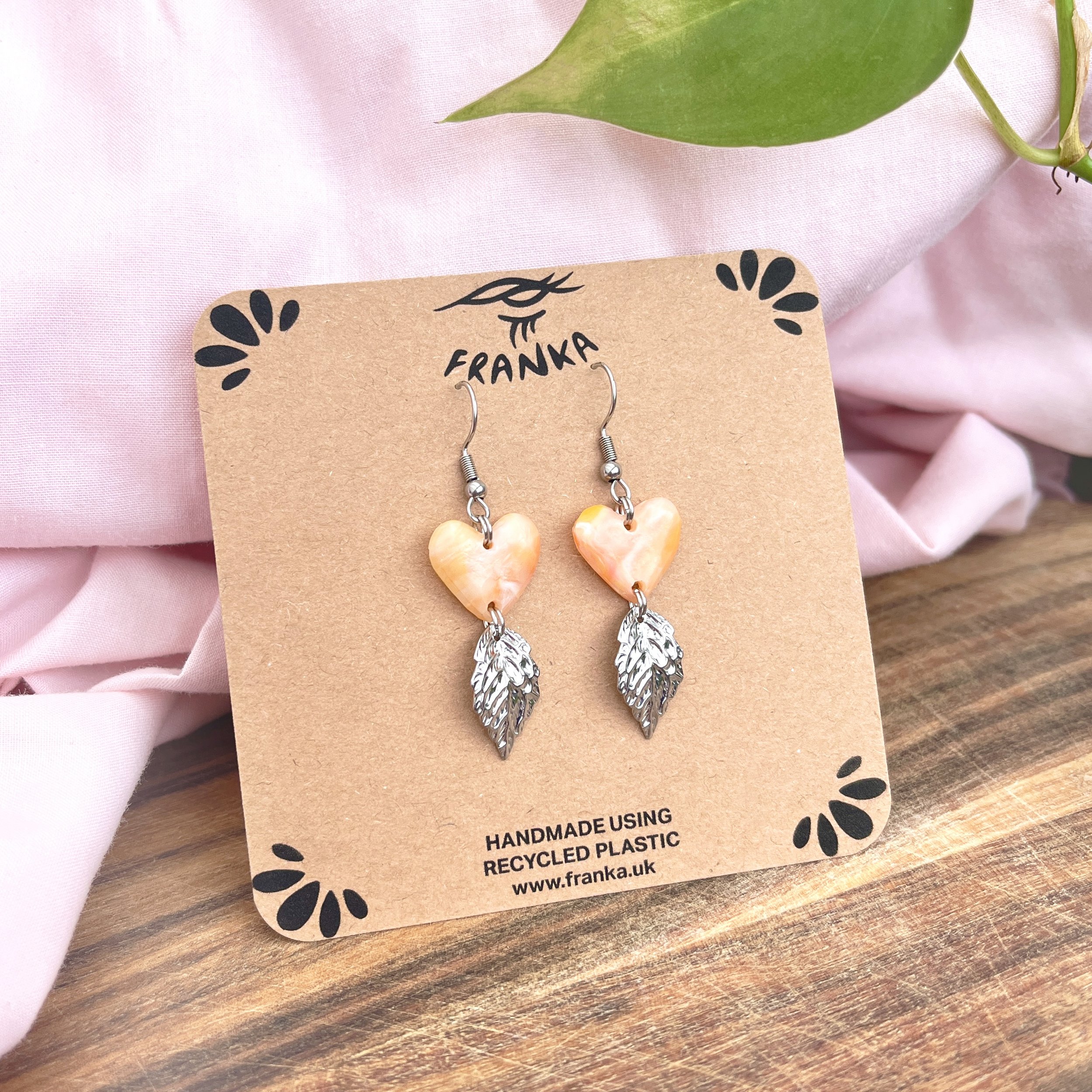 Icarus (Orange) - Recycled Plastic Earrings - One of a Kind