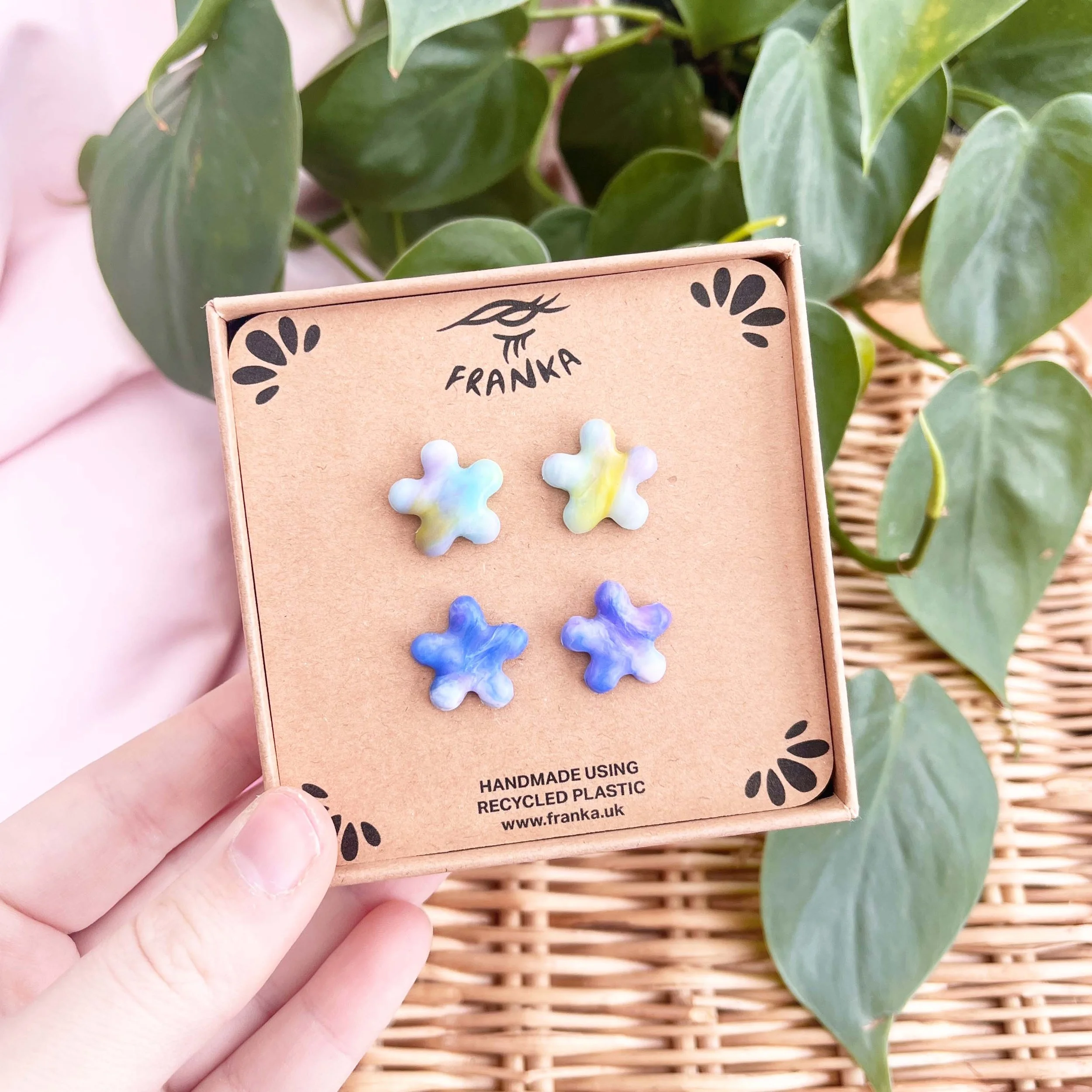 Squiggles (Blue Mix) - Recycled Plastic Stud Set - One of a Kind