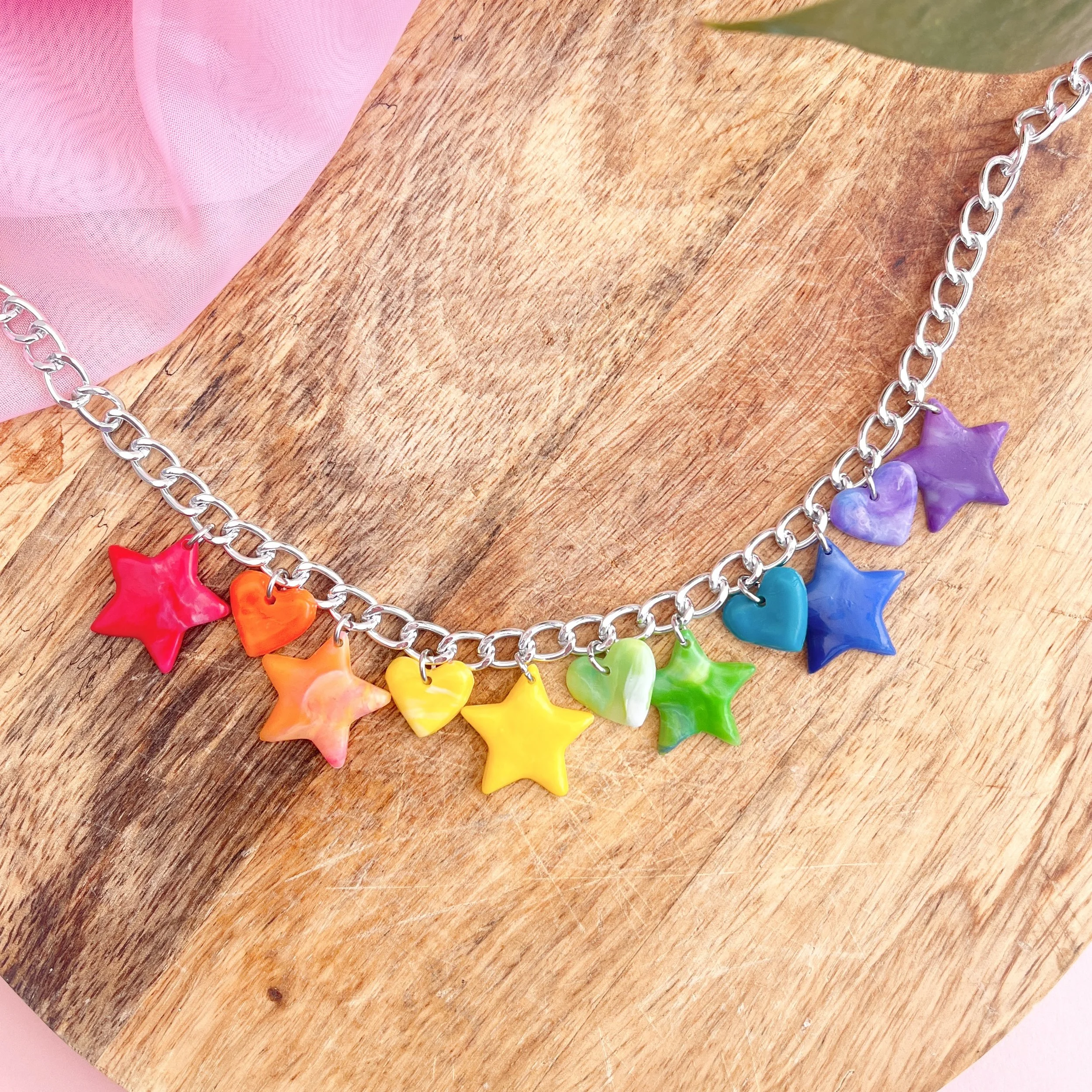 Andréa - Recycled Plastic Chunky Charm Choker - Pick Your Colour
