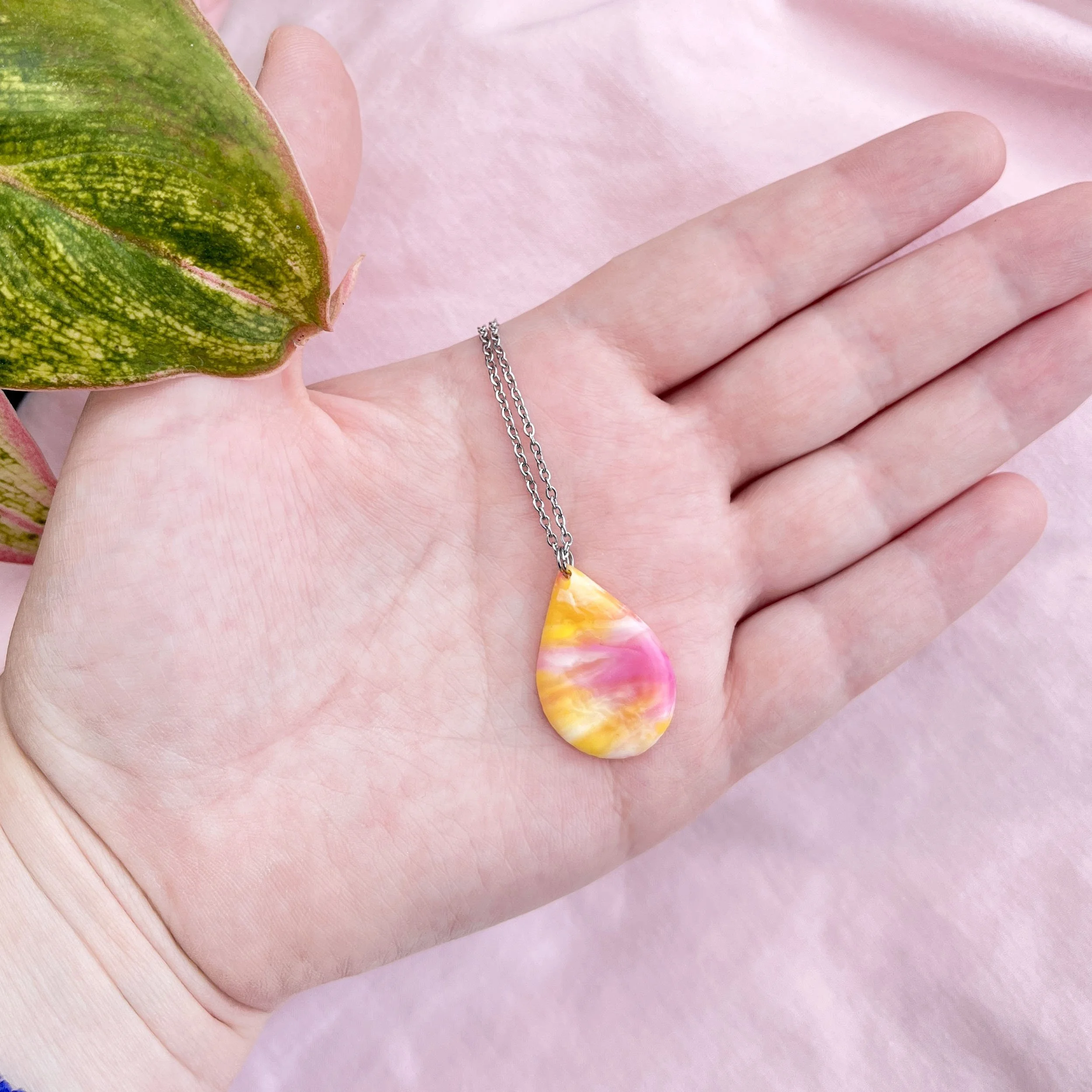 teardrop necklace yellow pink close up.jpg