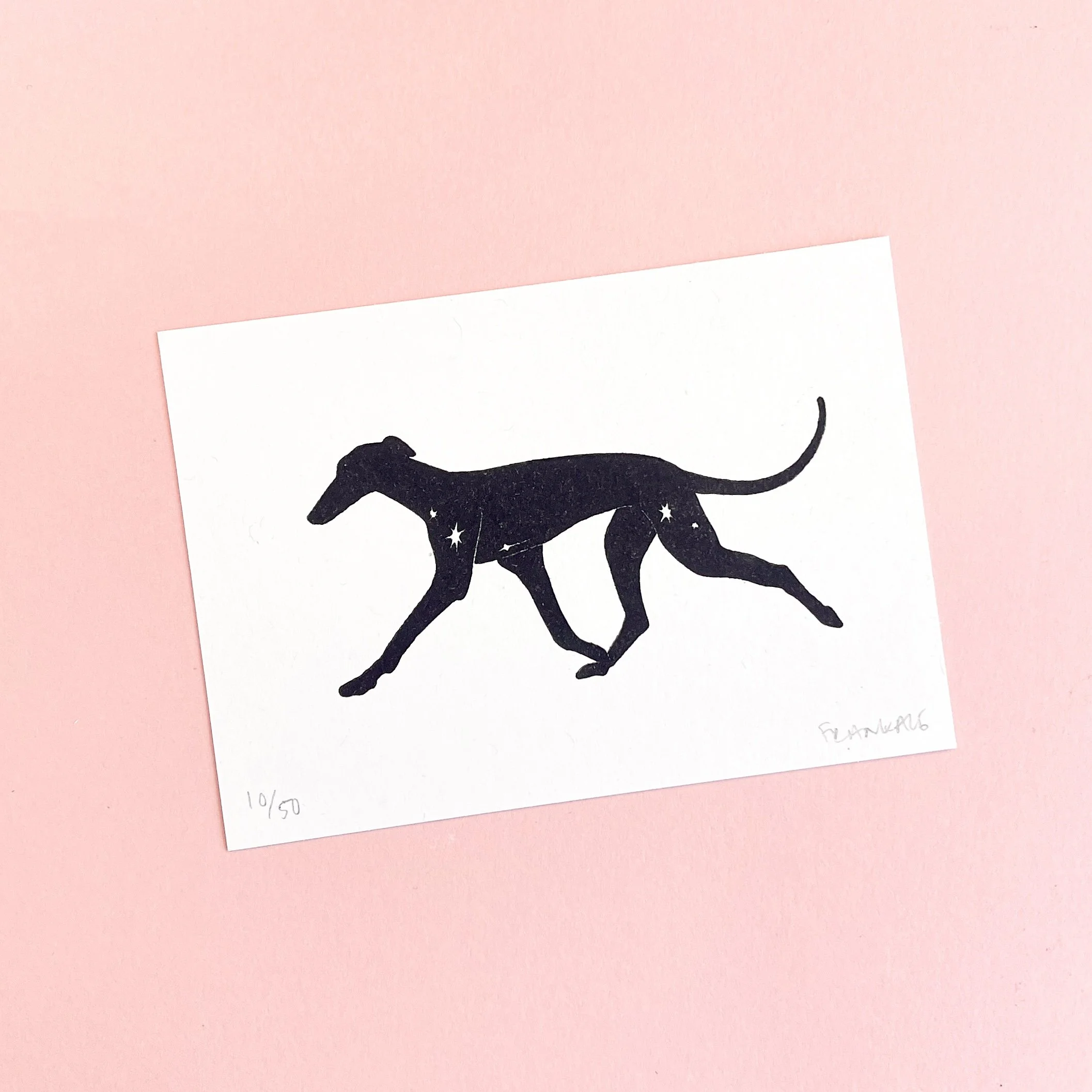 'Otis' - Greyhound/Sighthound A7 Mini Art Print