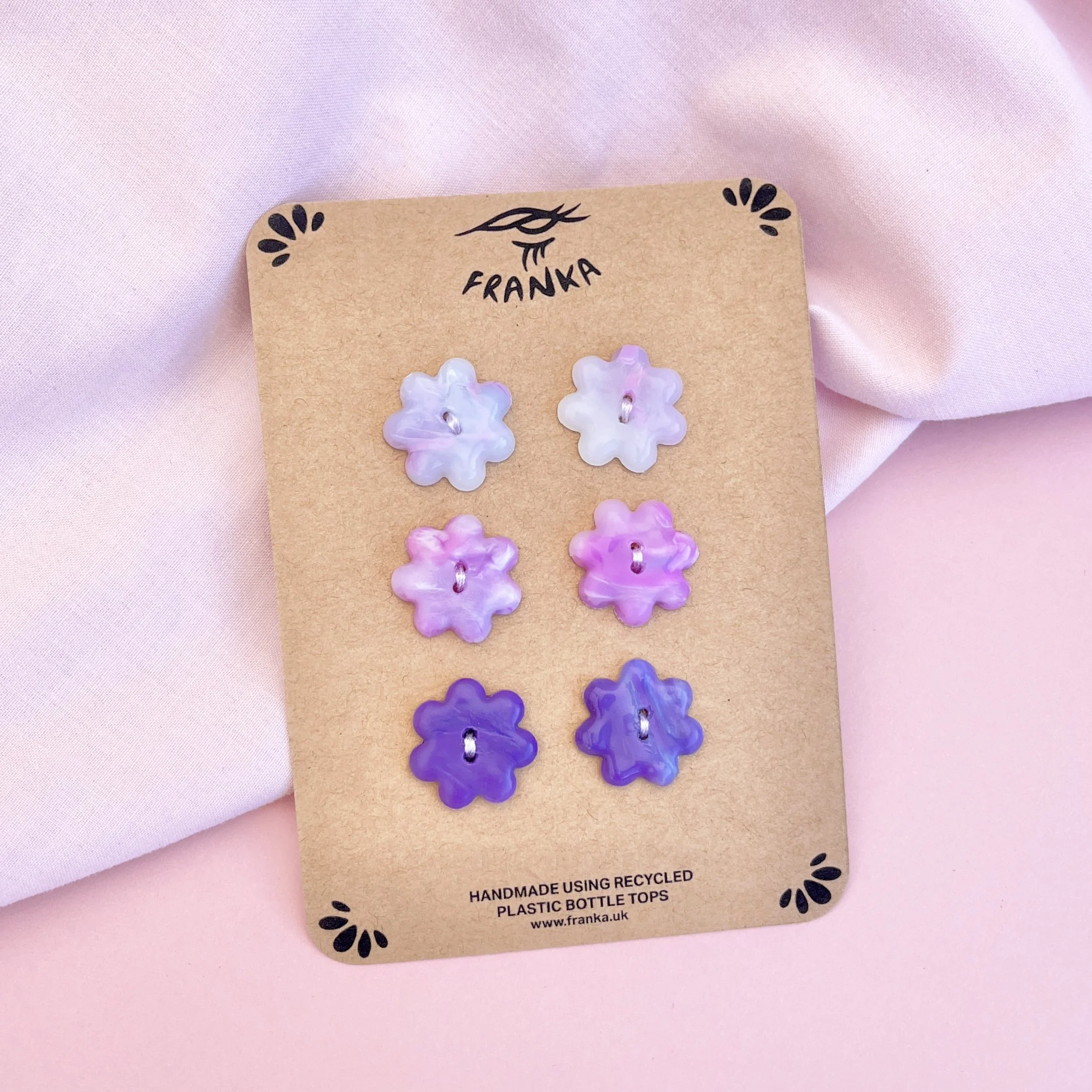 Recycled Plastic Buttons - Purple Mix - One of a Kind Set