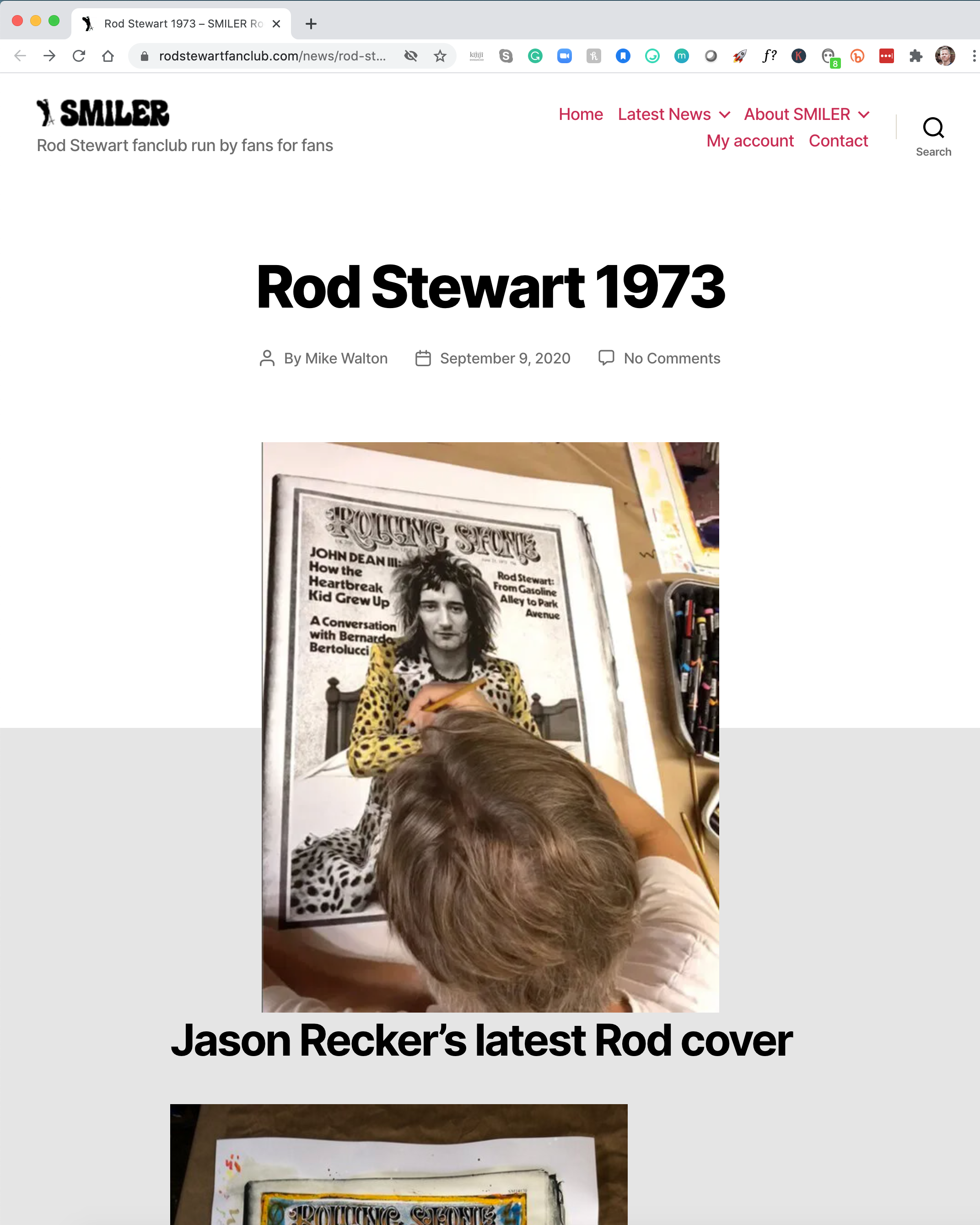 As seen on the Rod Stewart Fan Club website
