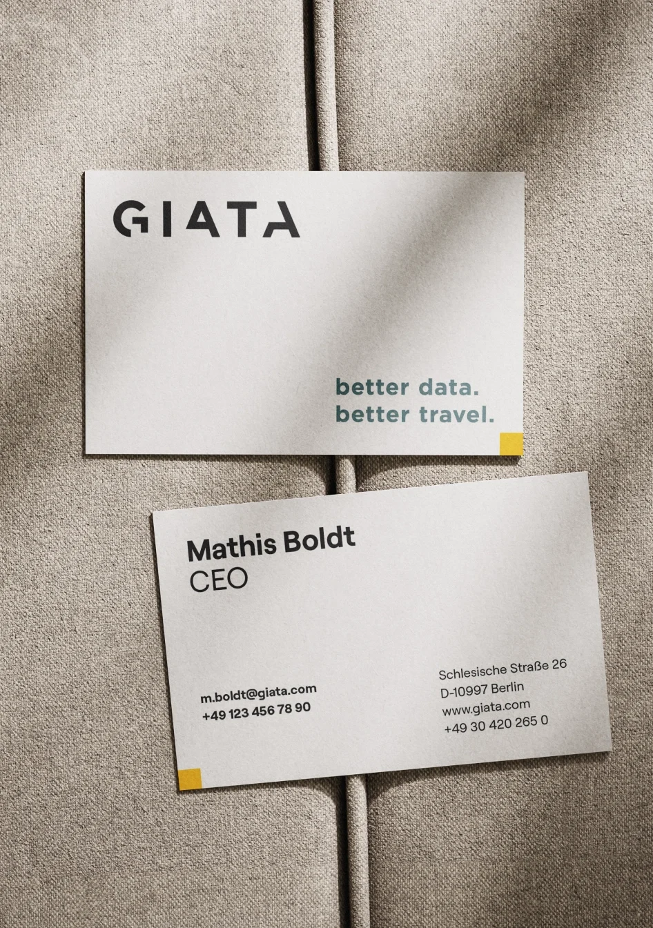 Visitekaartje voor en achter