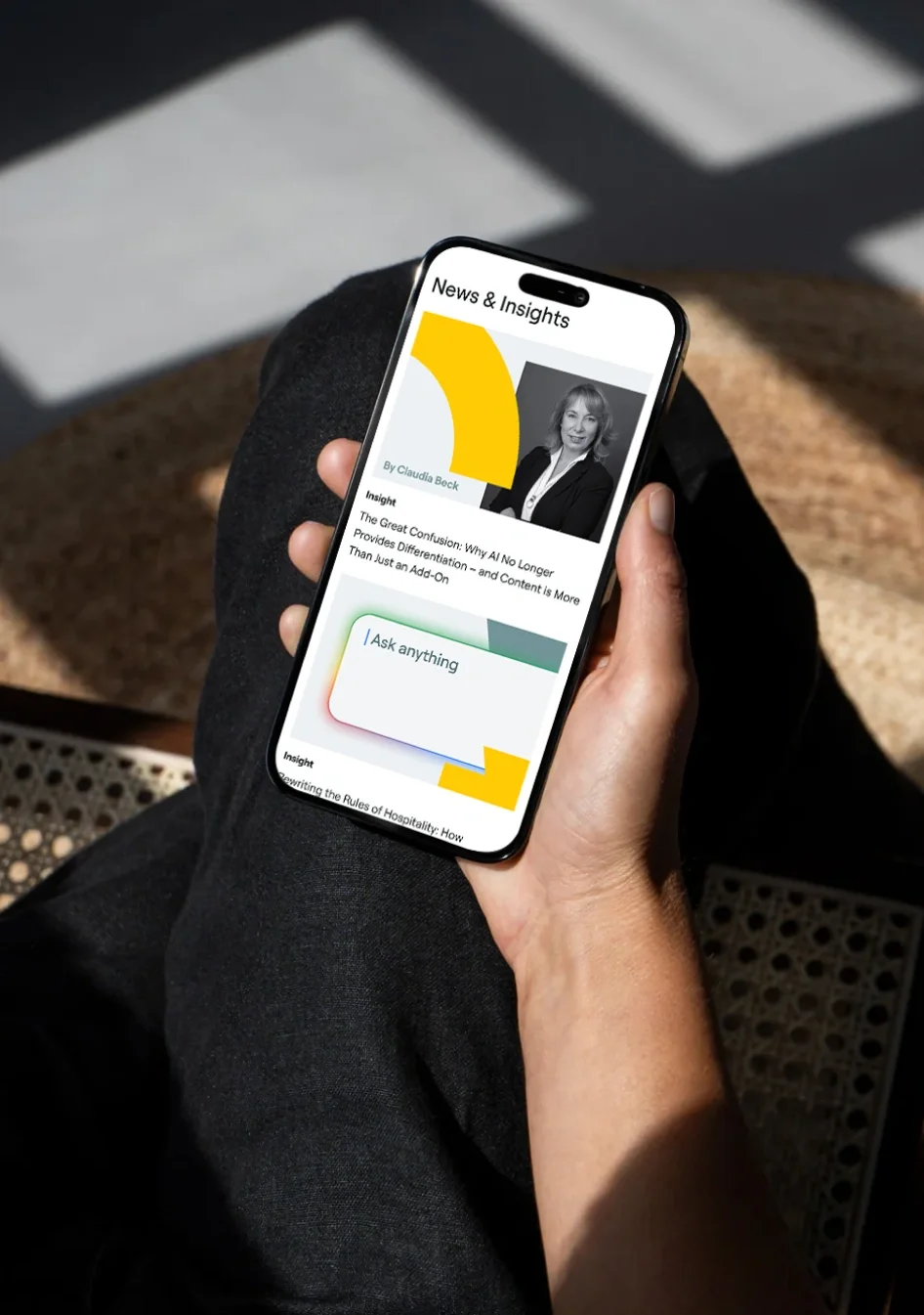Blogpagina op mobiel scherm