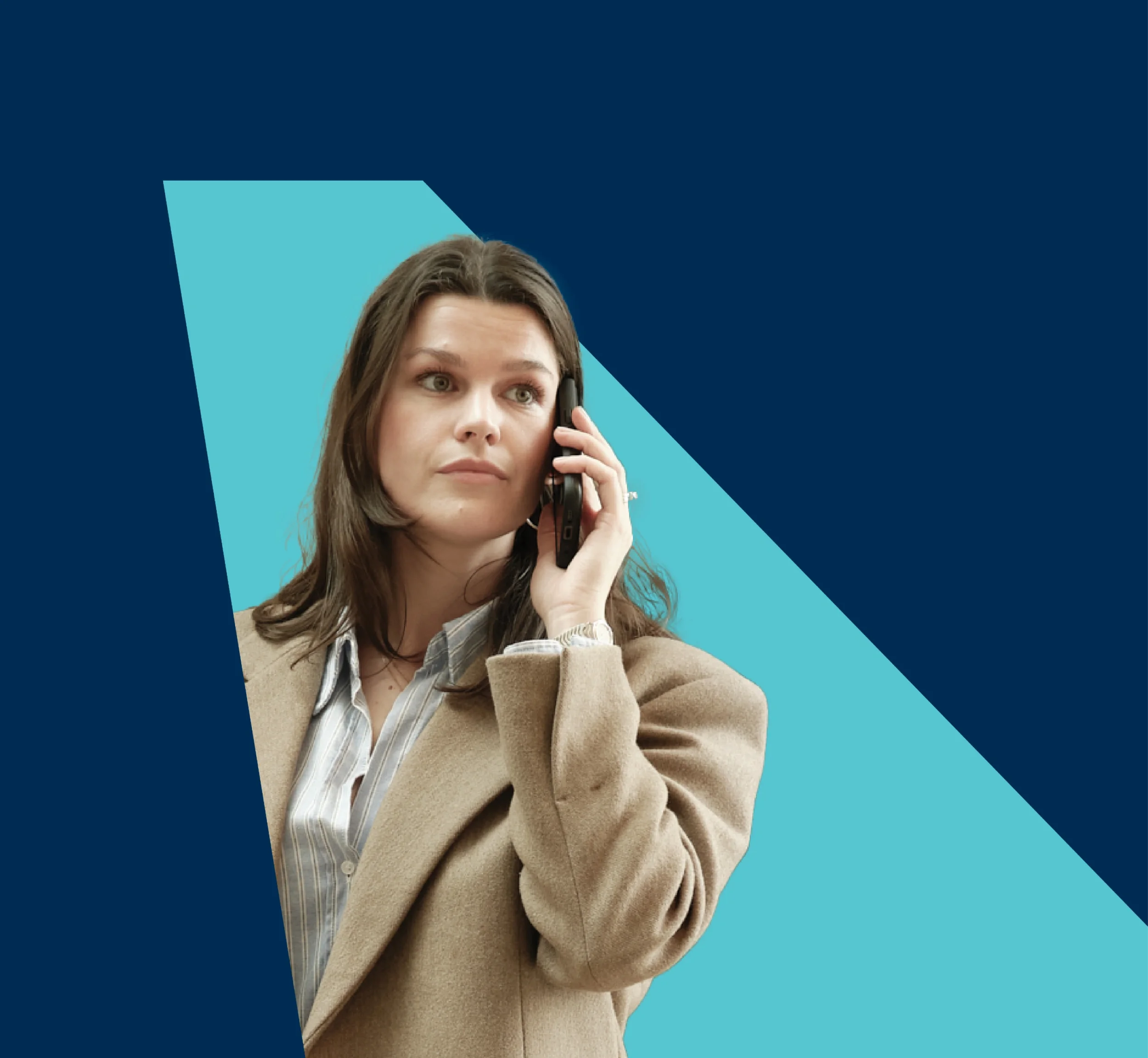 Portret van advocaat aan de telefoon in grafische vorm