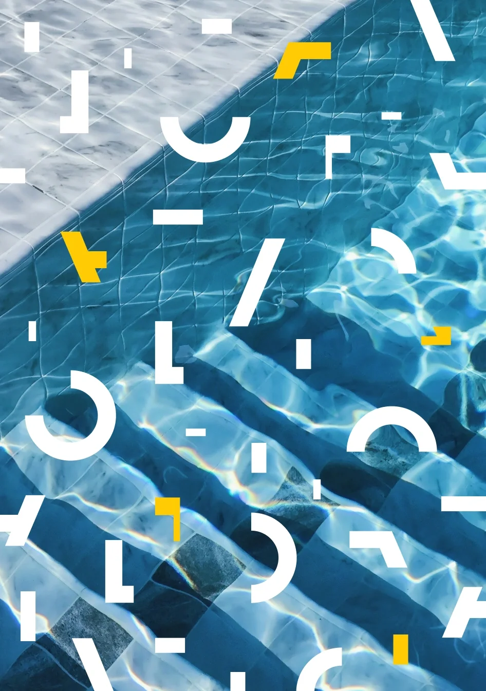 Patroon over ingezoomd beeld van zwembad