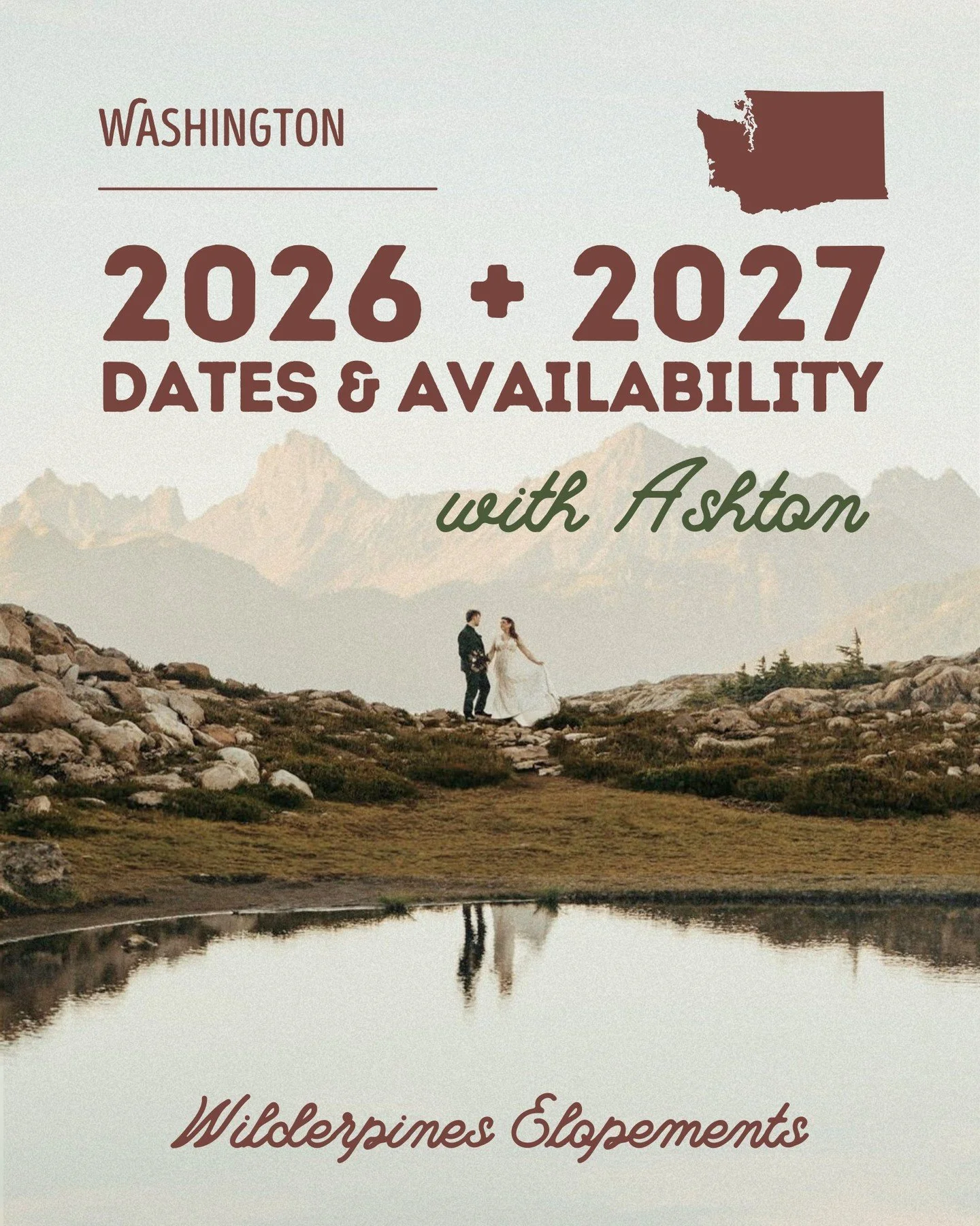 books open for 2026 + 2027 🌲

we've noticed that couples lately have been planning their elopements farther out than in previous years, so we're opening our books early for 2027.

book your elopement with Ashton &mdash; here is all of my availabilit