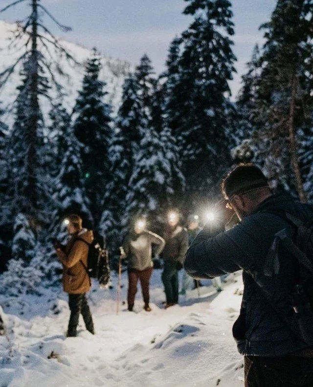 dreaming of snow has me reminiscing on this snowy trek from a few years back.⁠
⁠
we woke up well before dawn for this crazy adventure &mdash; I said, you know it's gonna be freezing right? but this couple and their whole crew were so down. winter is 