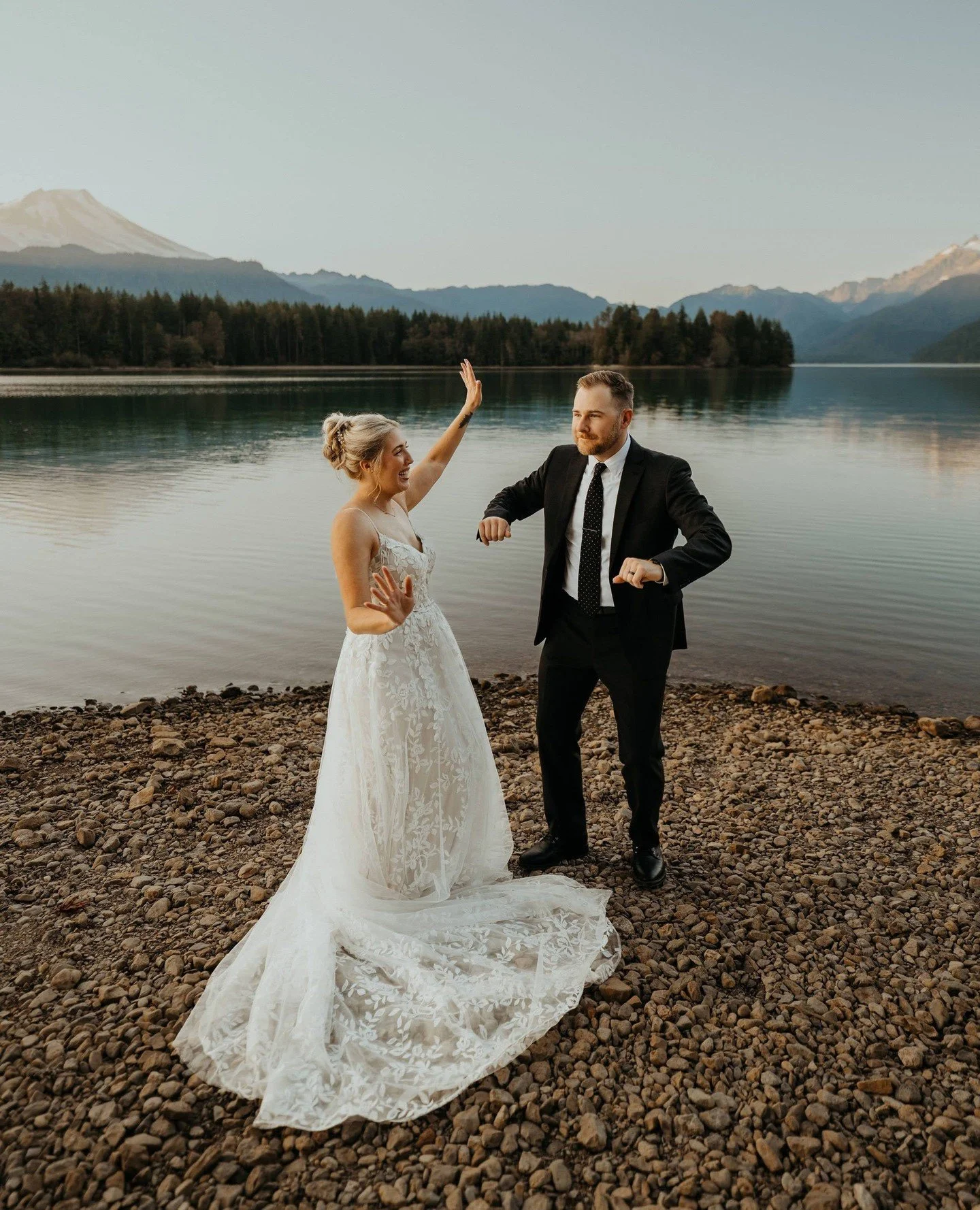 All the best moments are never ones I script. Just plain dorky dancing after the first kiss, in a beautiful place, on a beautiful night.⁠
⁠
Full story from this incredible day up on the blog &mdash; link in bio!