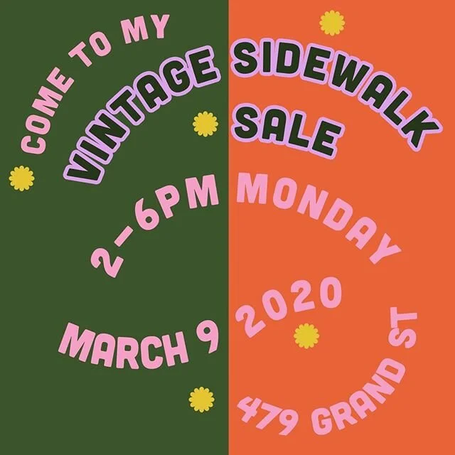 2020 Quickie fun digital flier for a vintage sale. Done on Photoshop.