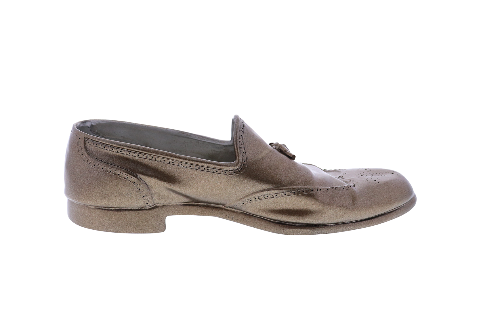 Detailed bronze loafers with a tassel
