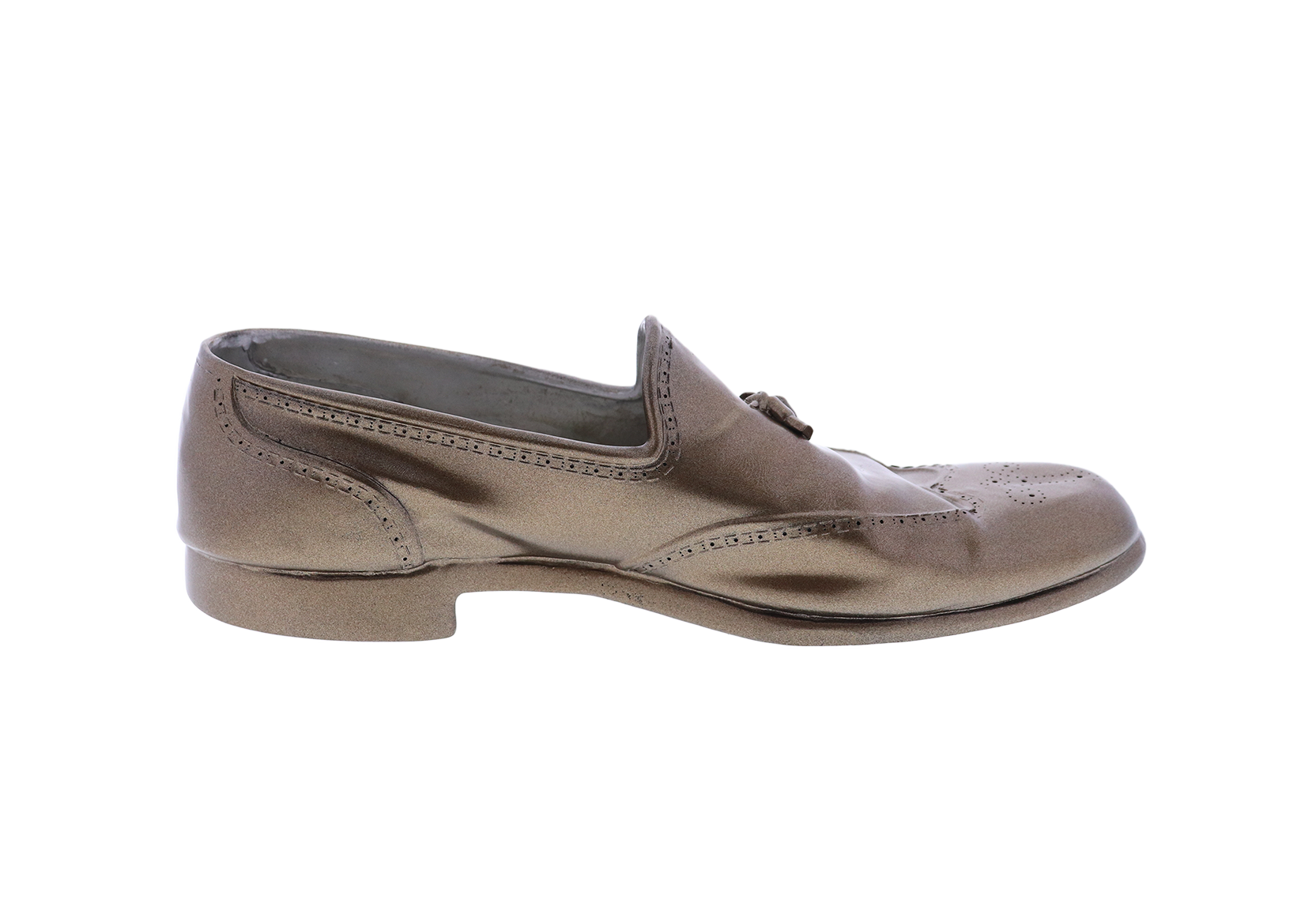 Detailed bronze loafers with a tassel