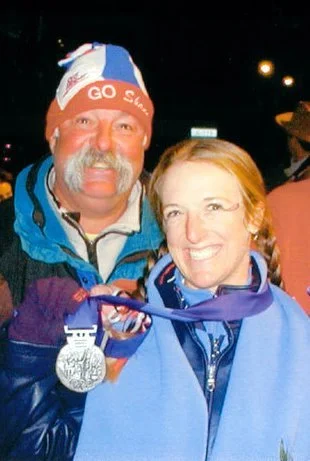 Shannon and her dad at the Olympics