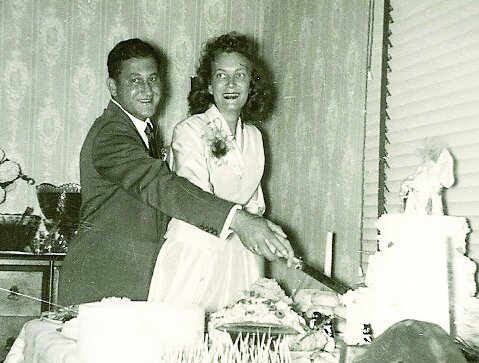 Bud and Harriet at their wedding, Oct. 1951