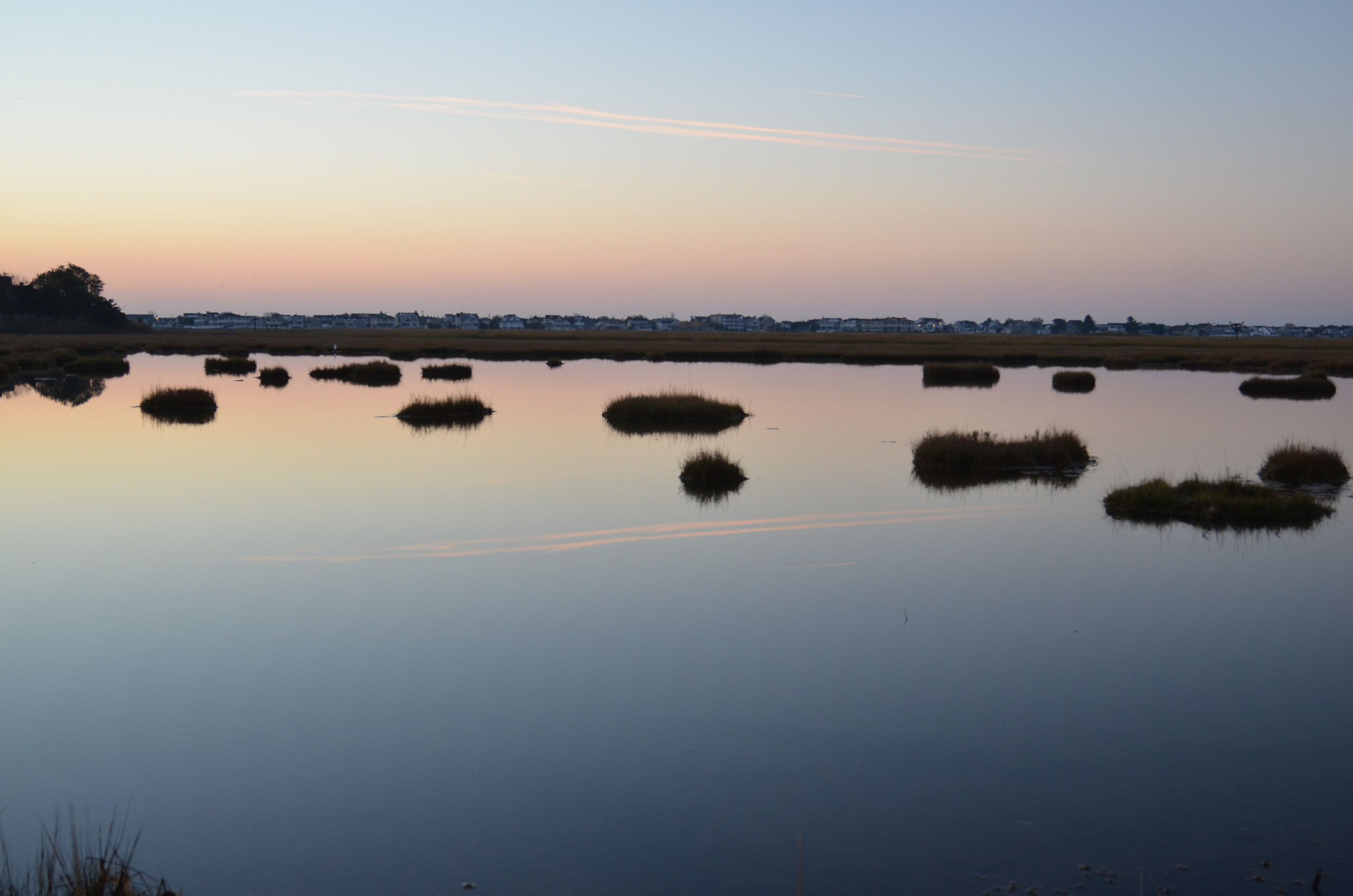Sunrise on a non-tidal panne at The Wetlands Institute.