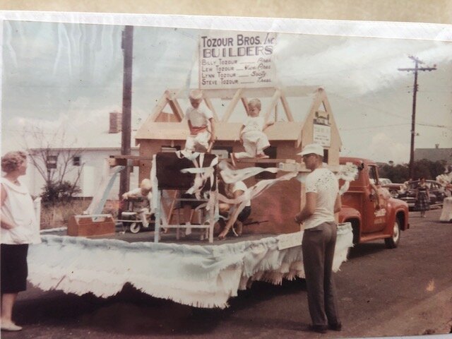 The Tozour children on their float in the 1957 Avalon Baby Parade.