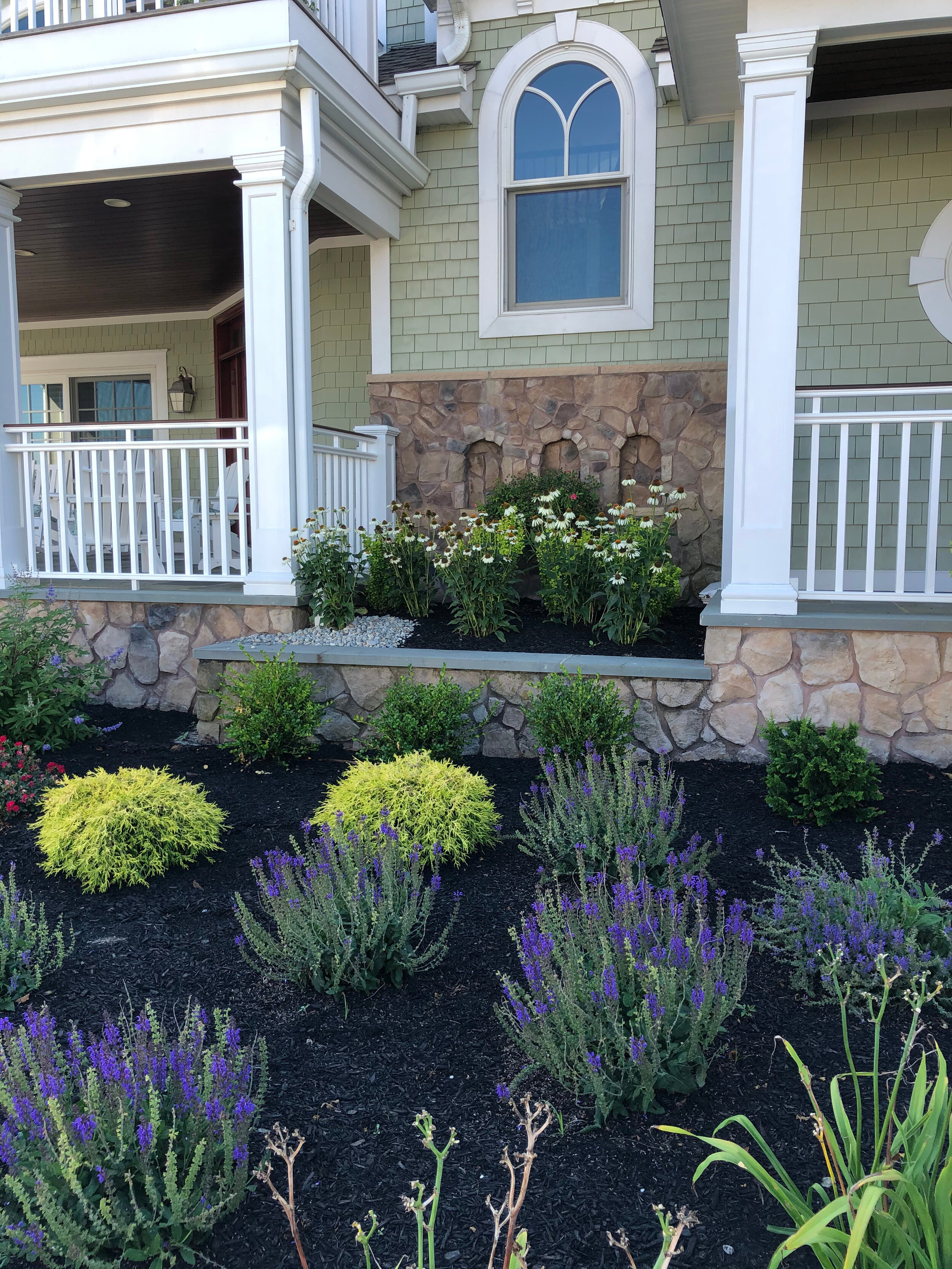 Landscaping that is designed to capture runoff.