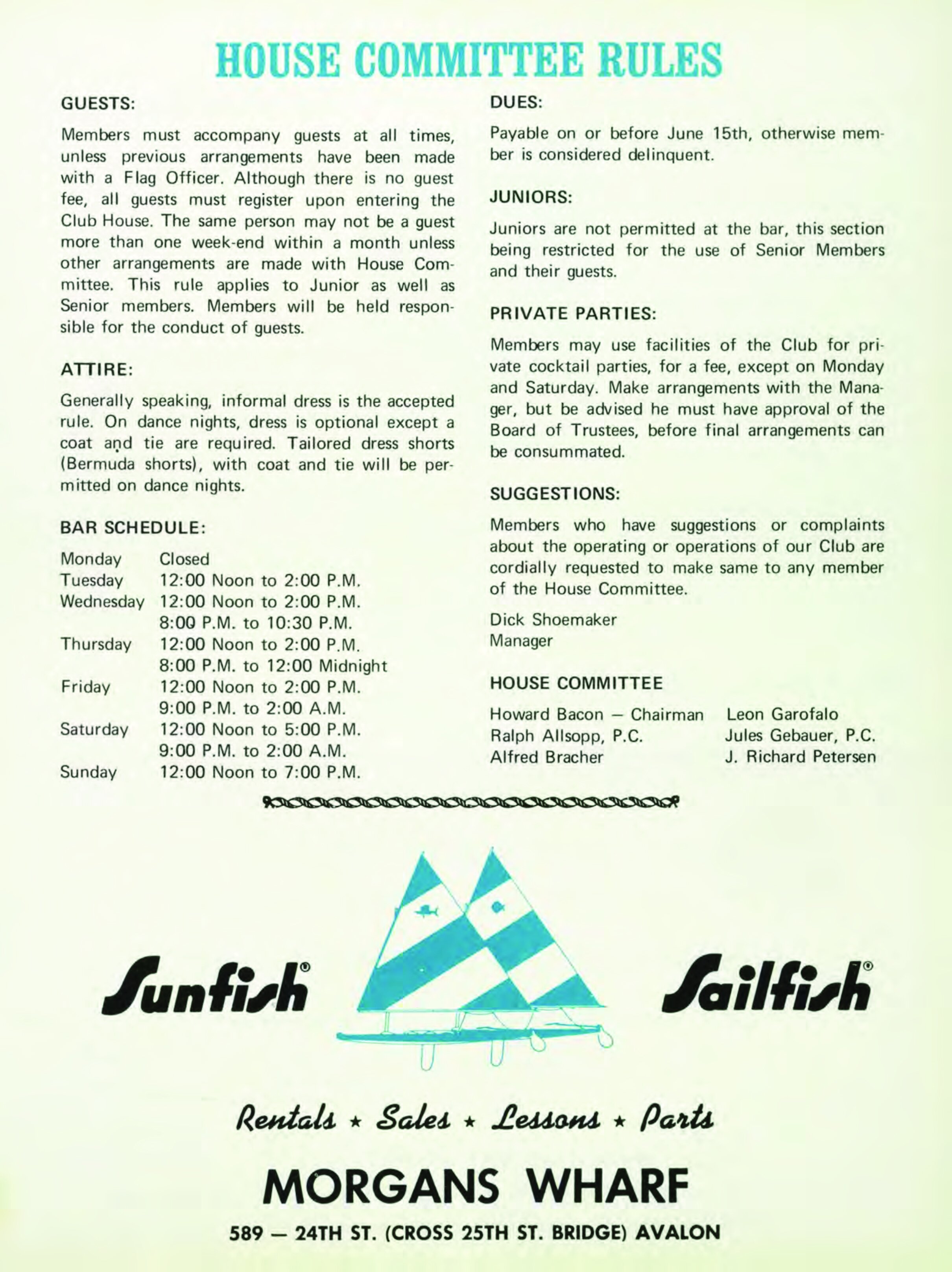 An ad from the 1971 Avalon Yacht Club yearbook.