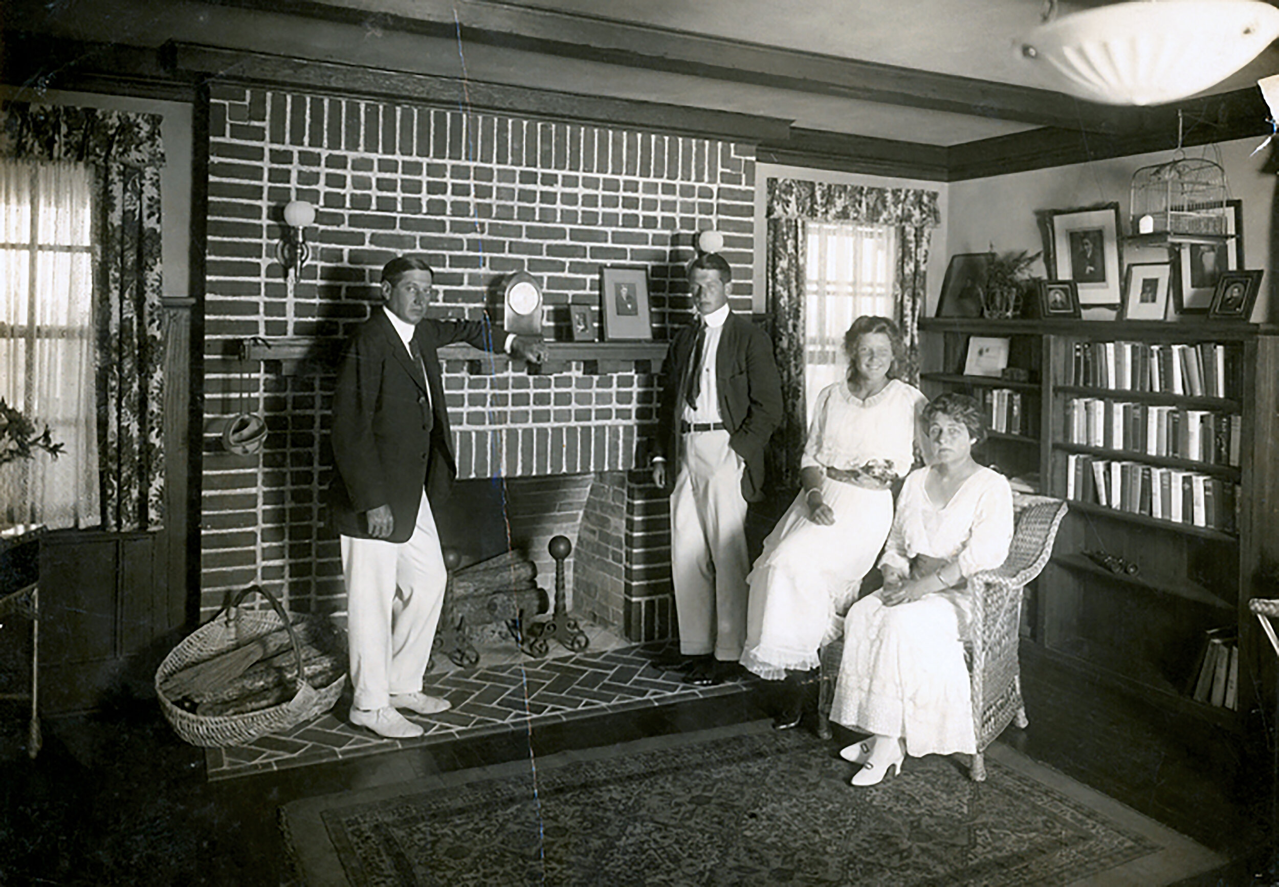 The Bergners in the parlor of their newly completed home at 14th Street and Avalon Avenue.