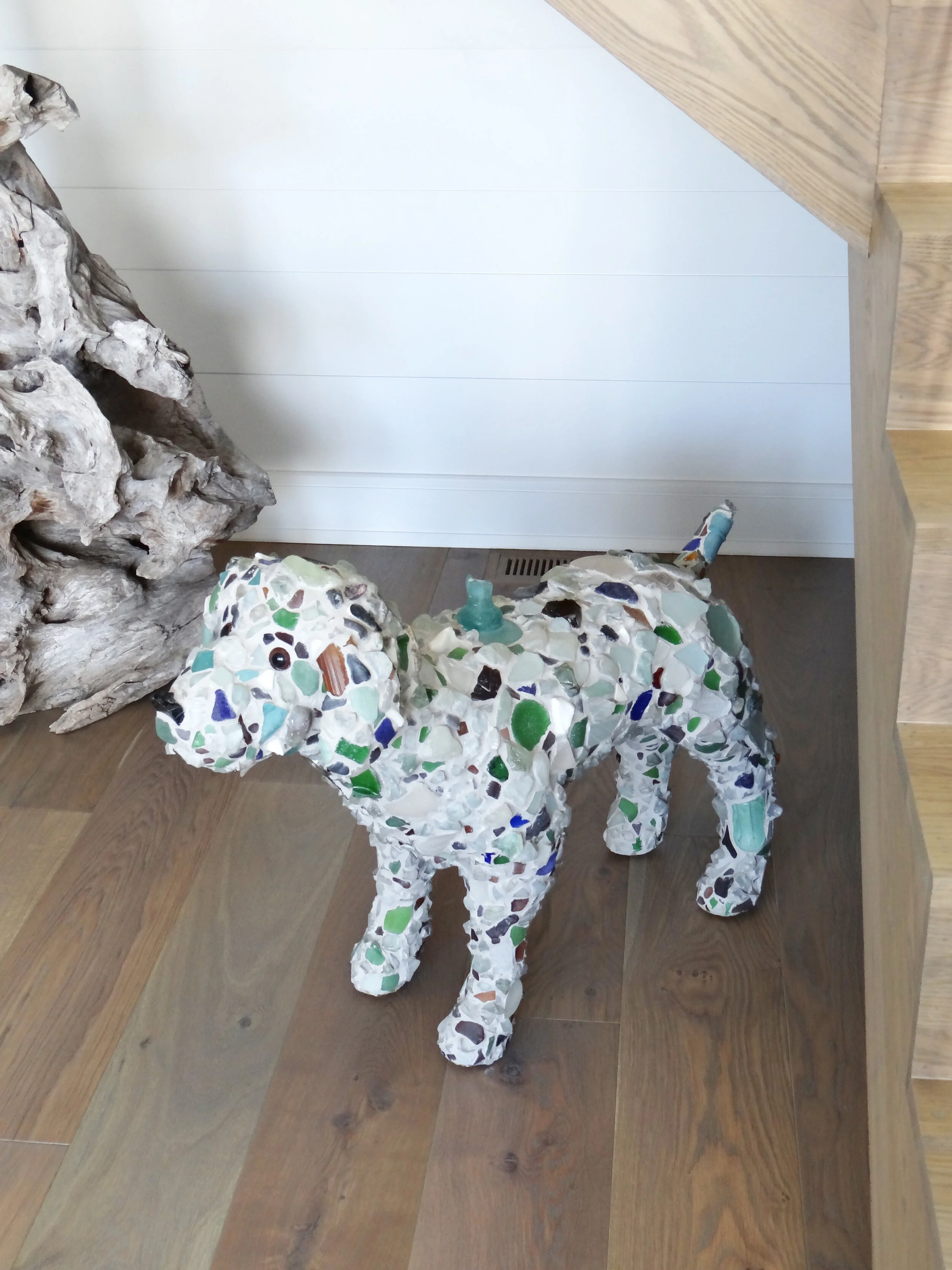 SeaHouse Sea Glass Dog Sculpture