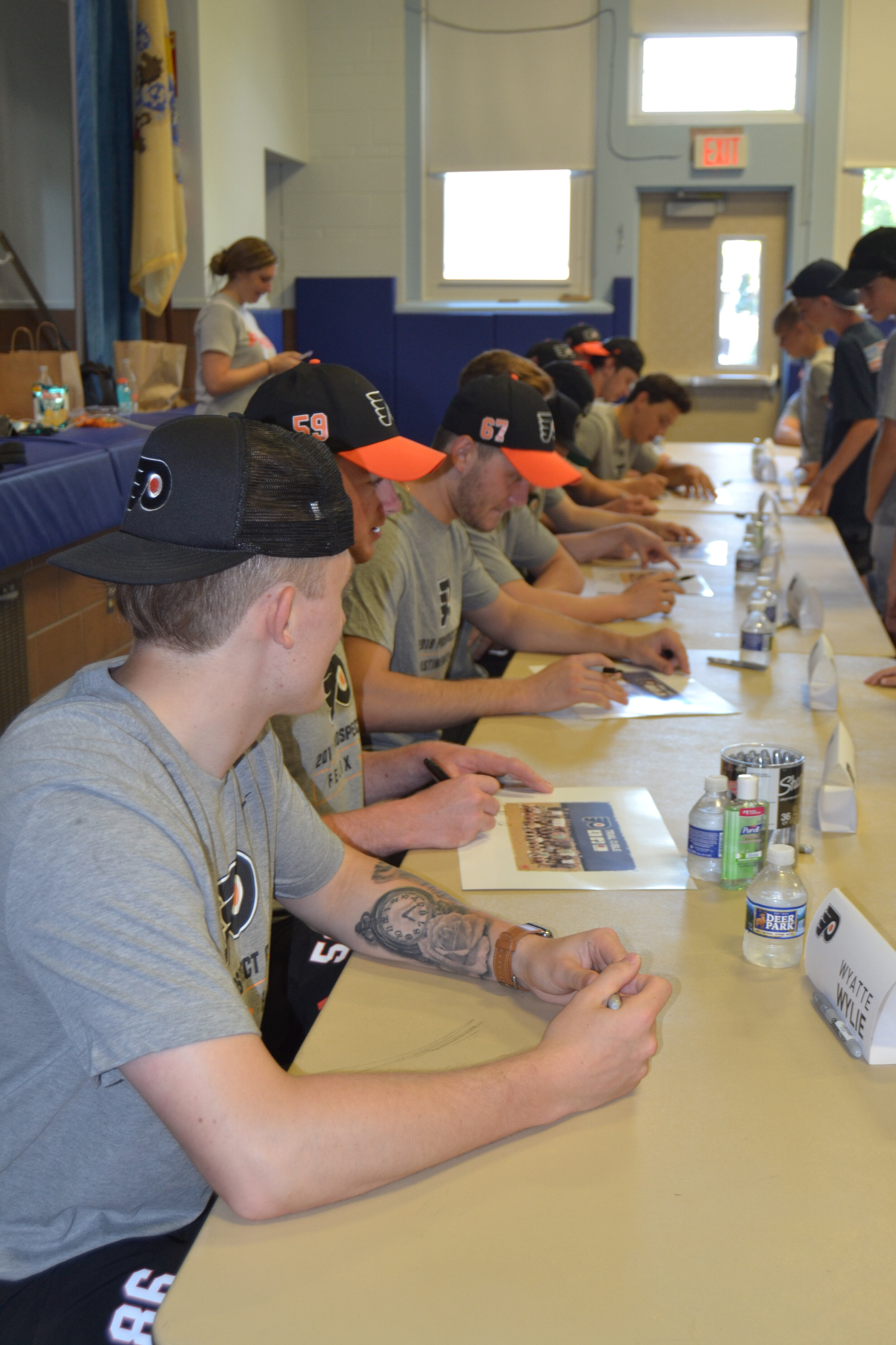 Prospects’ signed autographs during a special signing at the Stone Harbor Elementary School.