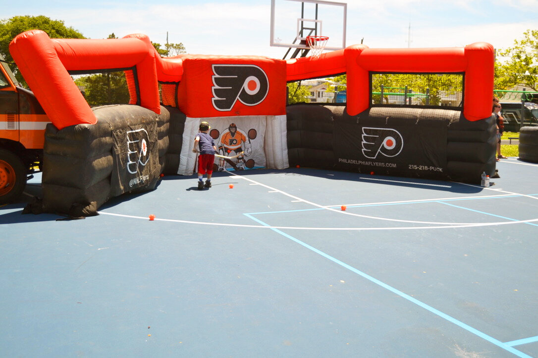 Young fans had a chance to test out their hockey skills during the hockey clinic.