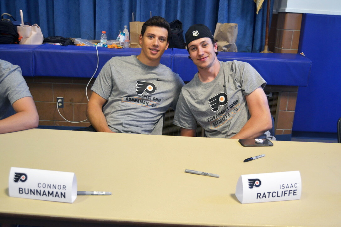 Connor Bunnaman and Isaac Ratcliffe during the autograph session at Stone Harbor Elementary School.