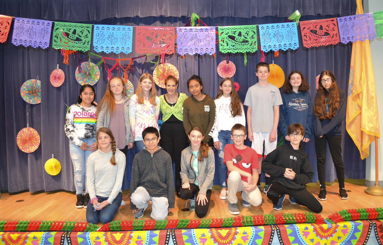 The 2019 Seventh grade class celebrate Cinco de Mayo with Senora Ware.