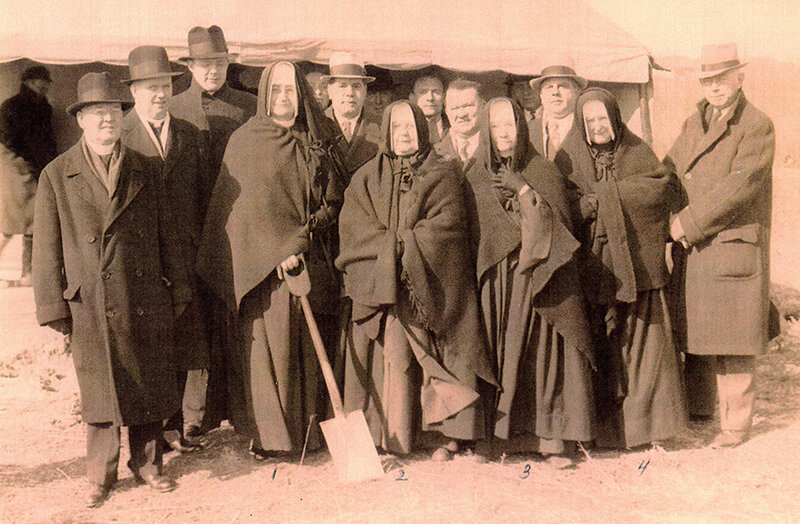 The groundbreaking for Villa Maria on Feb. 2, 1937. That’s Mother M. Kostka from Immaculata College with the shovel. 