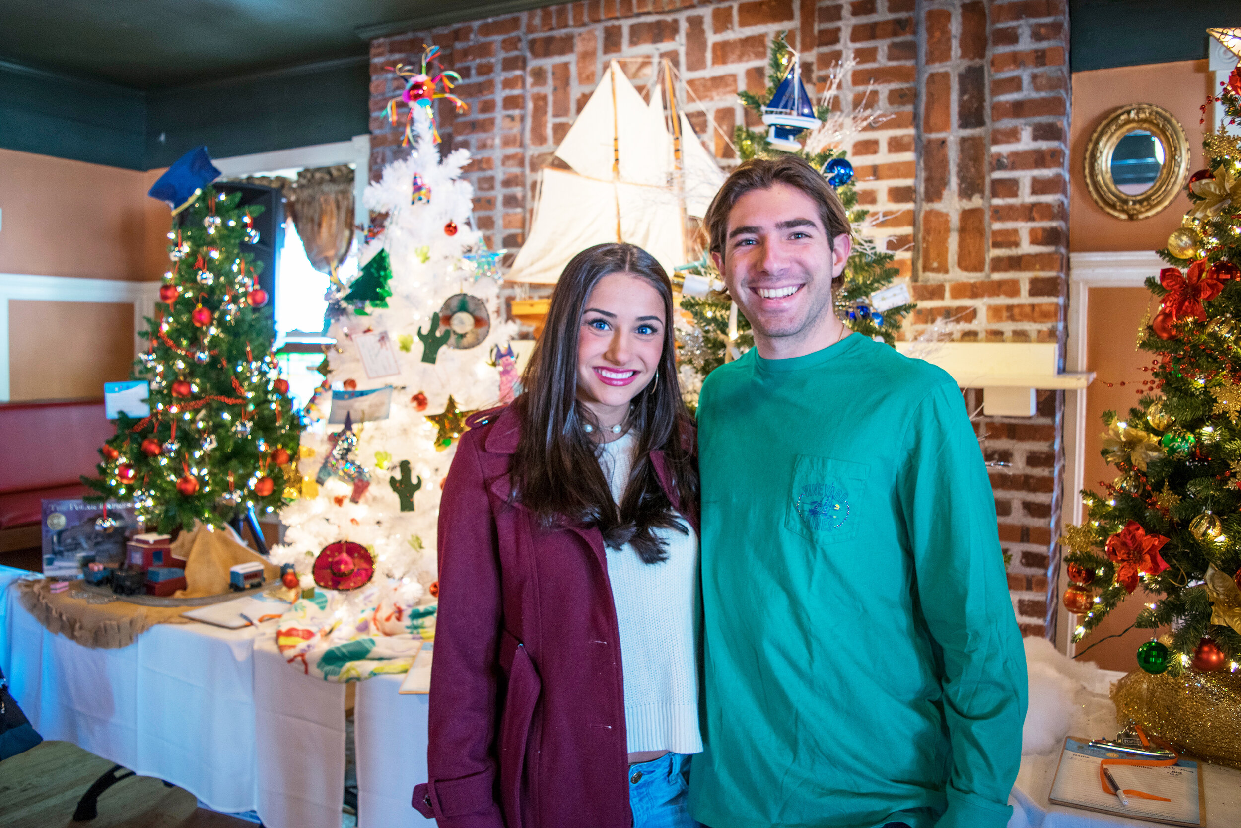 Chloe Schfaeffer and Jack Juska checked out  the trees and wreaths at the Festival of Trees.