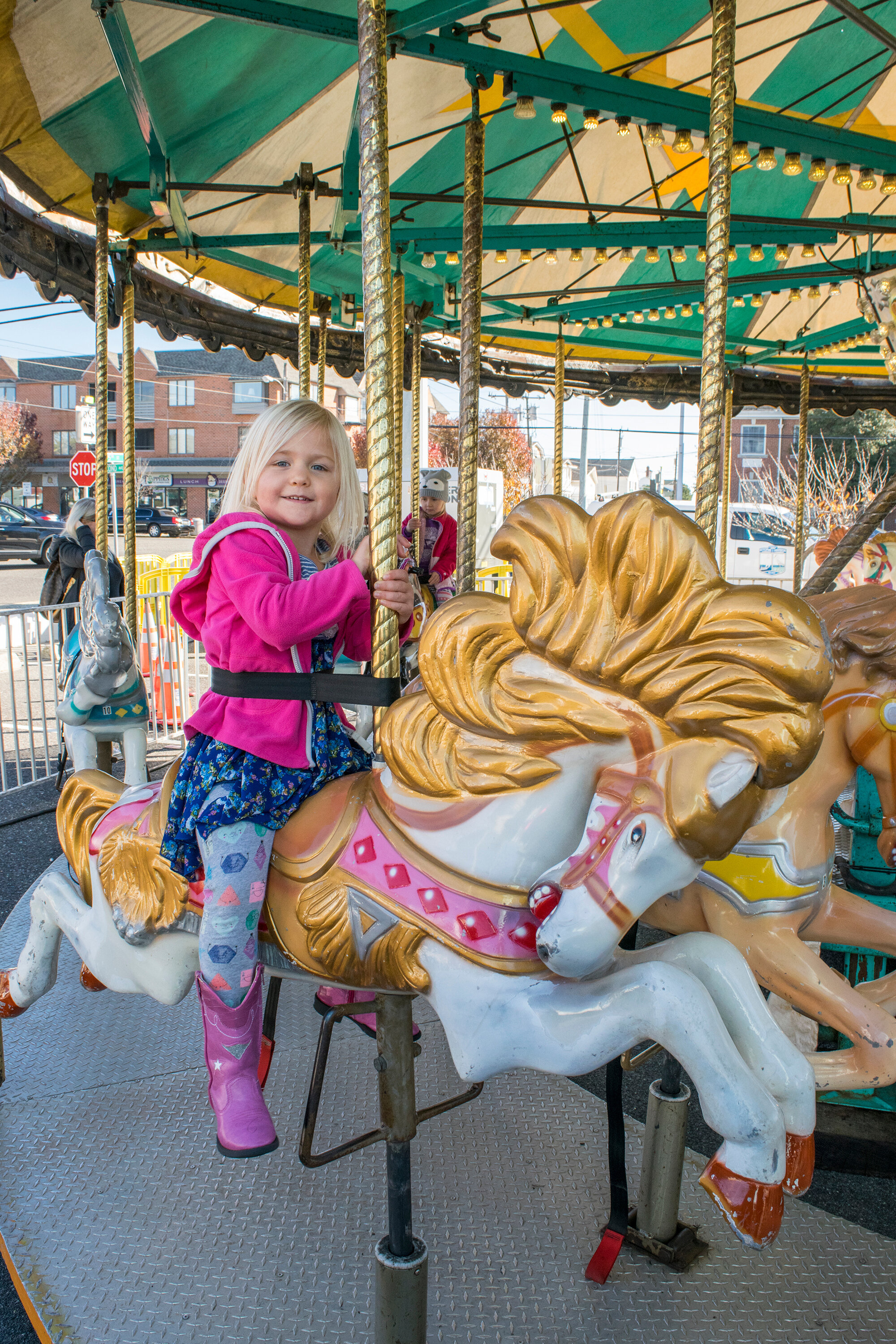 Semma Wuerker enjoys the carousel ride in Stone Harbor.