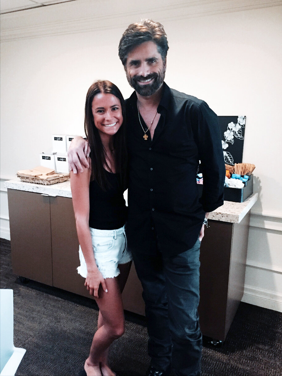 Anna Gibbons with  John Stamos on the set of ‘General Hospital’ … 