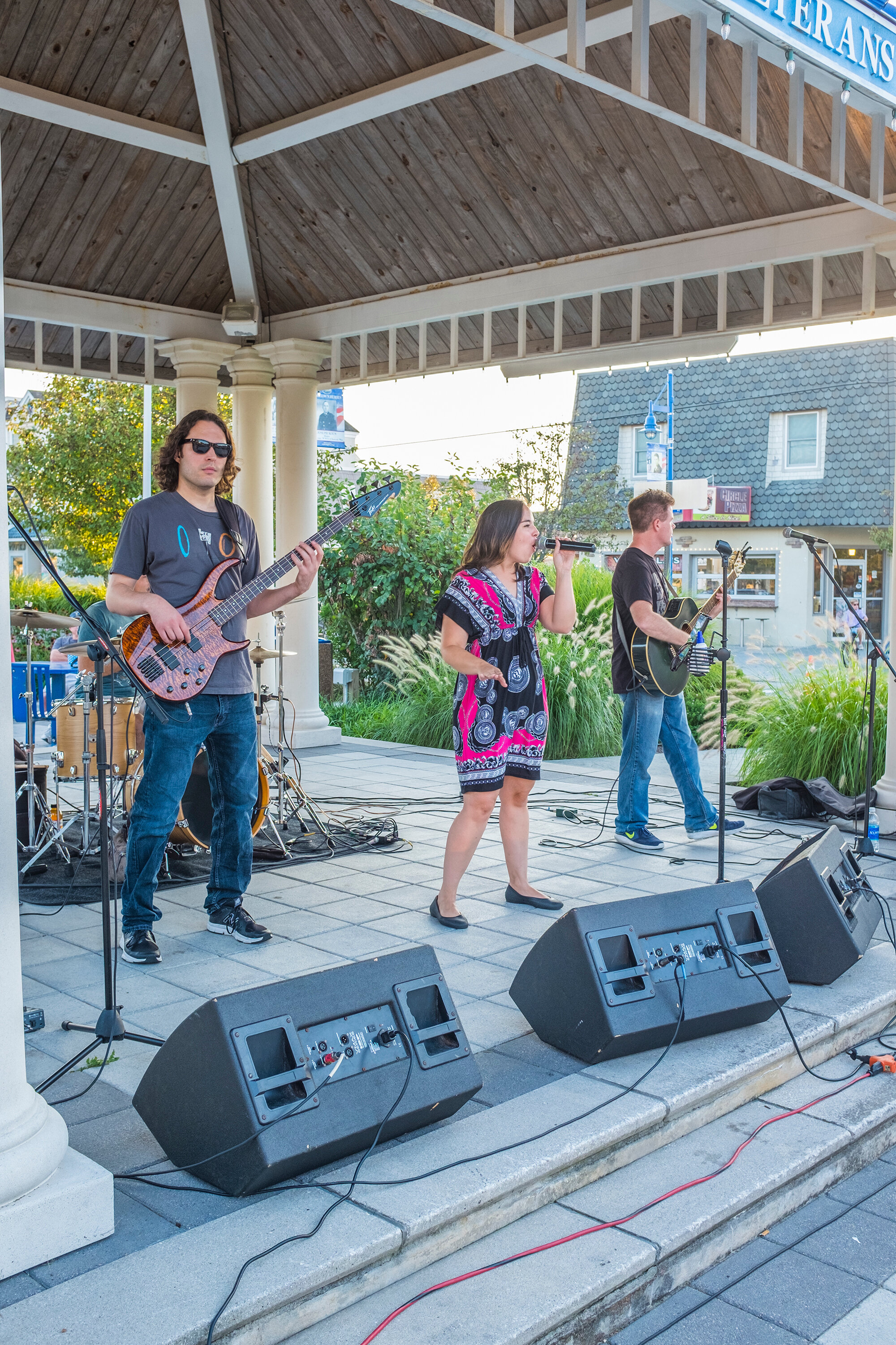 Jumper performing at the weekly Thursdays on Dune event at Veterans Plaza.