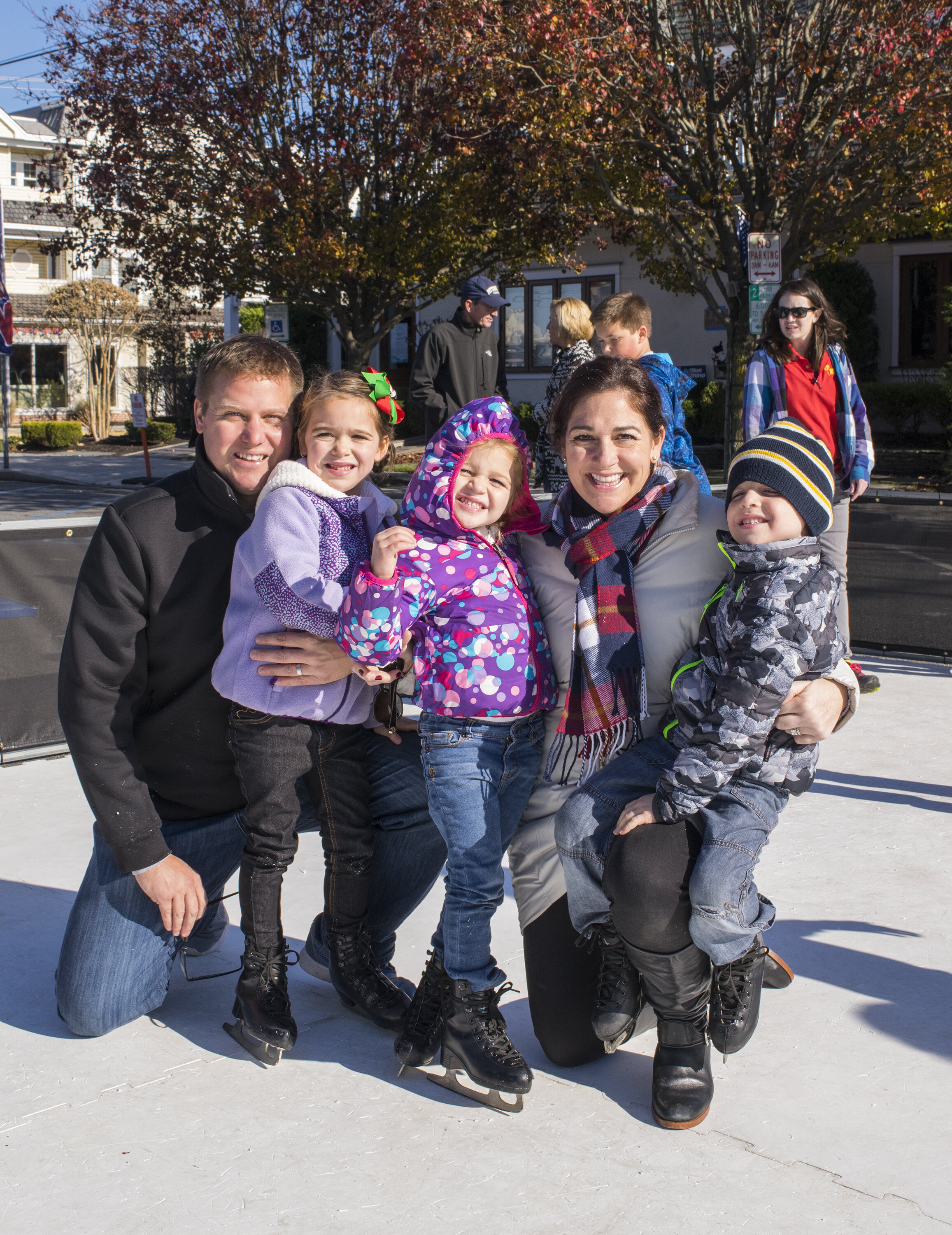 The Stever family enjoying the ice skating rink at Avalon’s Festive Friday.