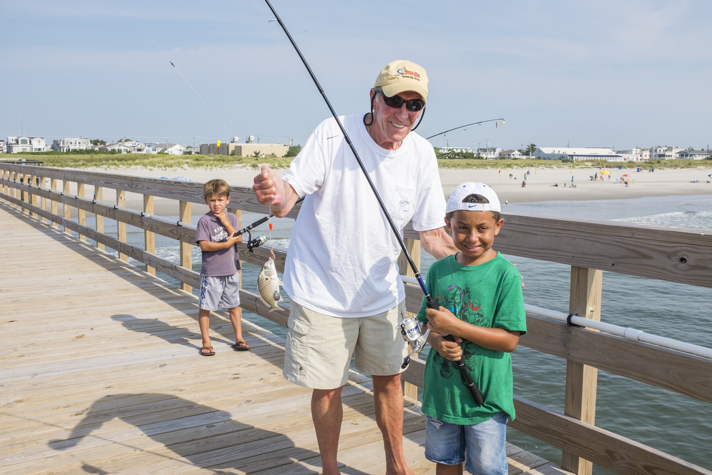 Mayor Martin Pagliughi and Brandon Irby at Fishing with the Mayor.