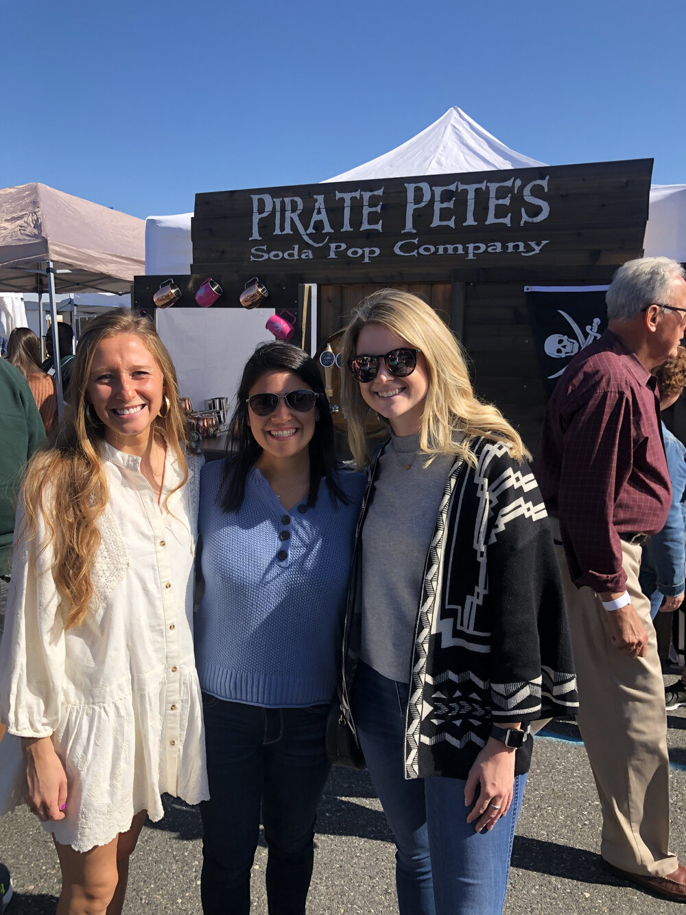 Cia Mak, Mariah Raskin and Dana  Mourtizen at the Avalon Seafood Festival. 