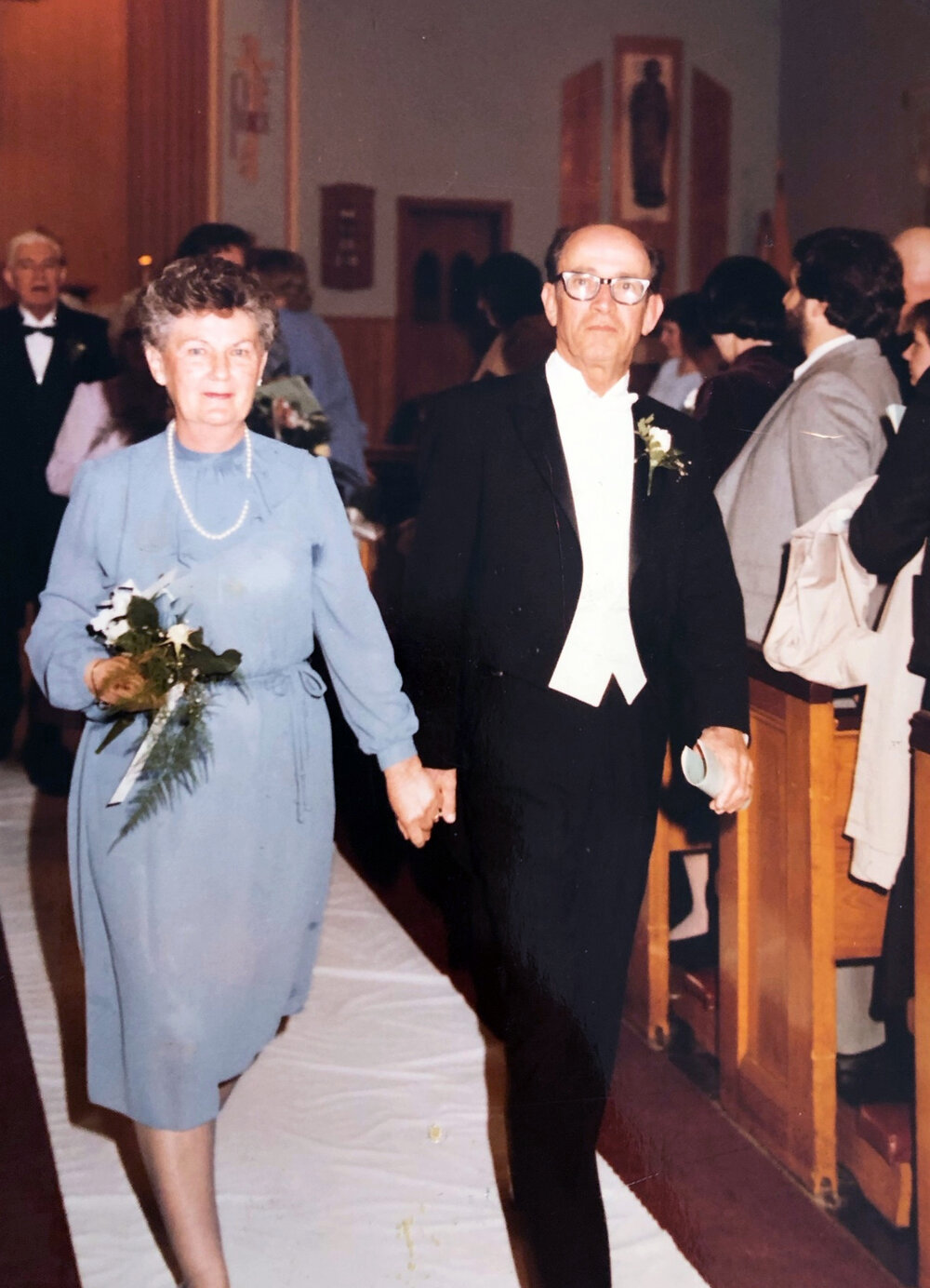 Ellen and Matthew Byrnes in 1983 at Mary Ellen’s wedding to Sean Ford. 