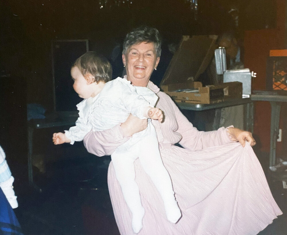Dancing with eldest granddaughter Kelly in 1986.  Nan was always the life of the party.