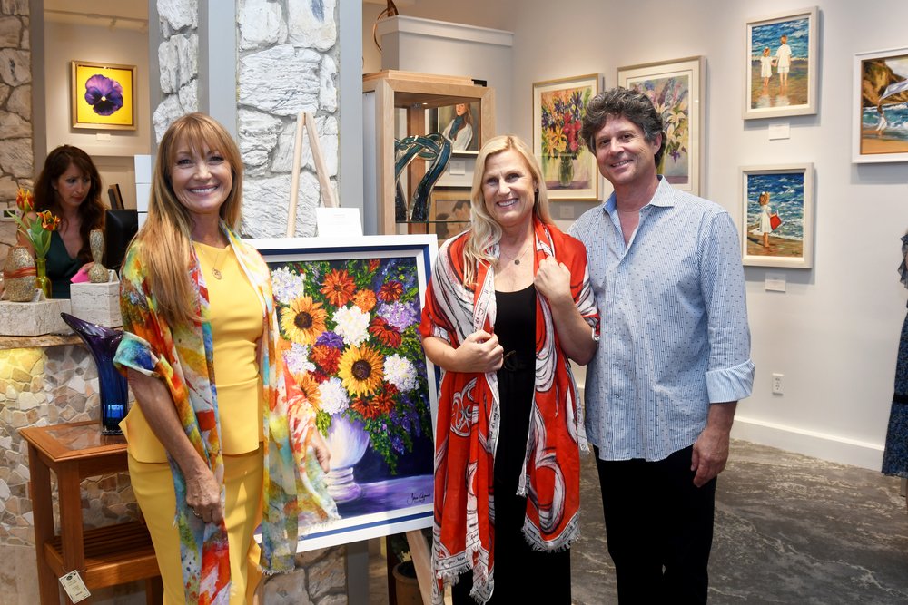 Jane Seymour (left), with Kim and Josh Miller, was on hand at Ocean Galleries  in Stone Harbor July 1-3, along with more than 100 pieces of her amazing art.