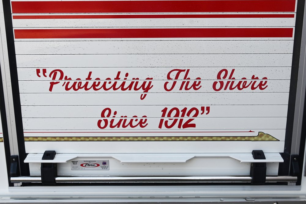 Motto on the side of a fire truck proudly commemorates the SHFD’s 110 years of service.