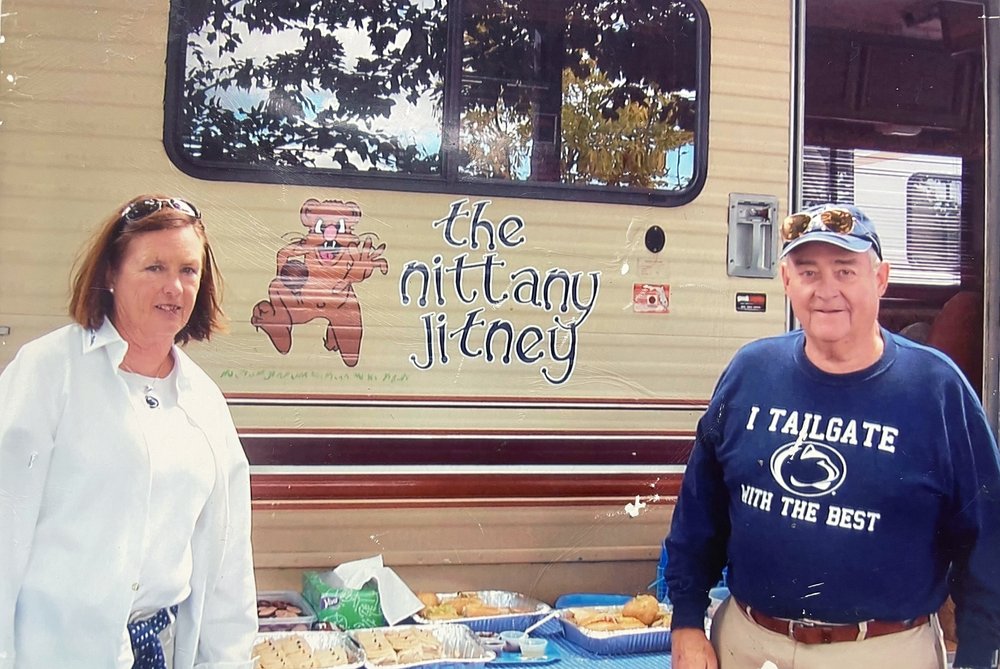 Beth and Joe Tipping with their “Nittany Jitney.”