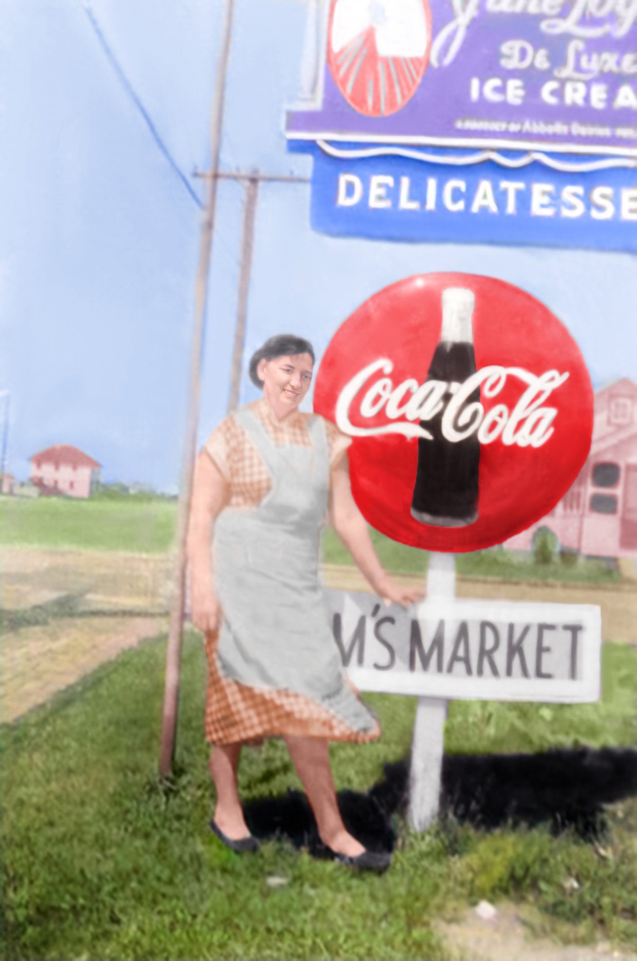 Jennie strikes a pose in 1956 in front of the sign on Dune Drive.