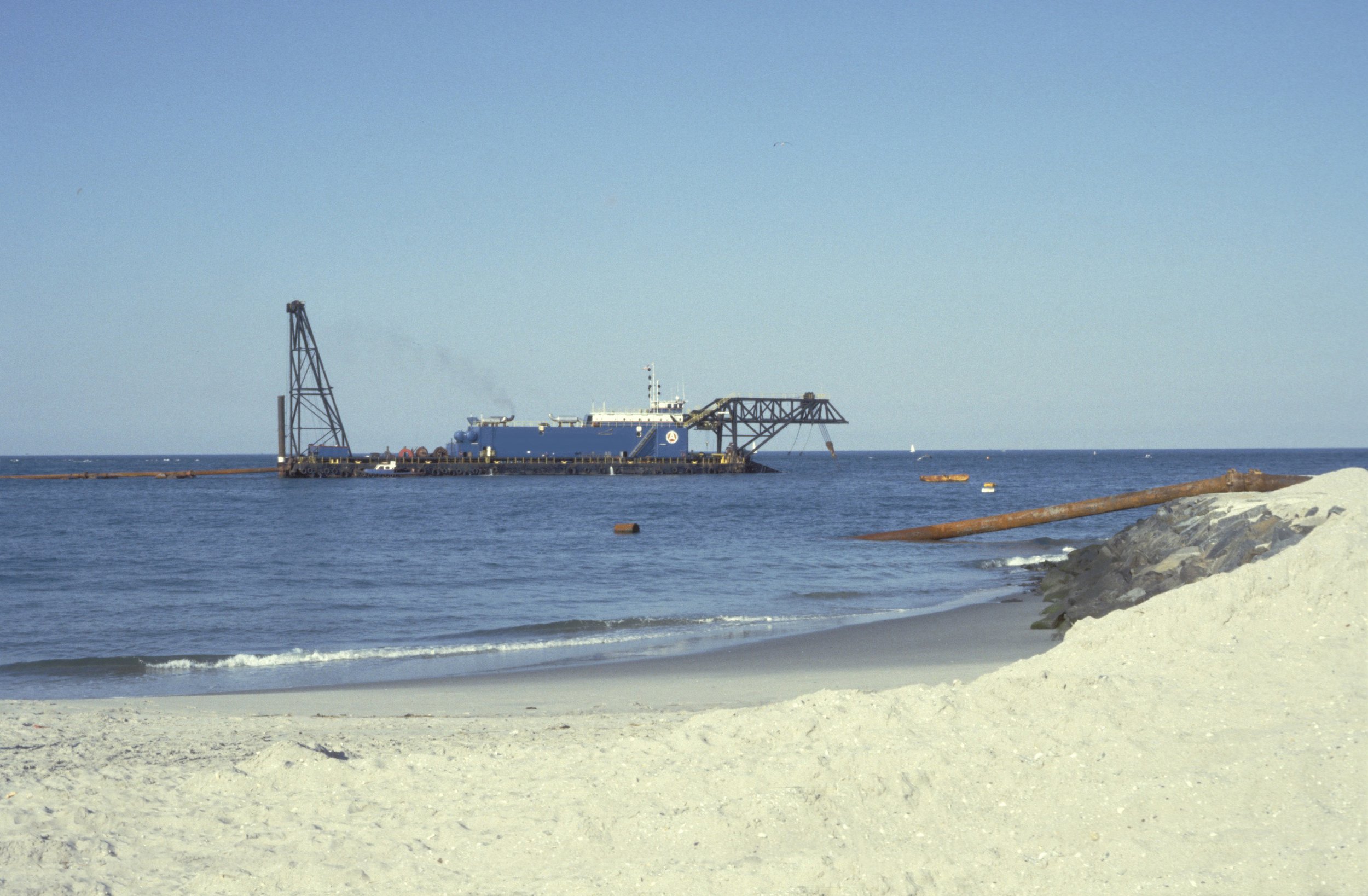 An ocean dredge from an earlier beach-fill project is similar to what will be used this spring.