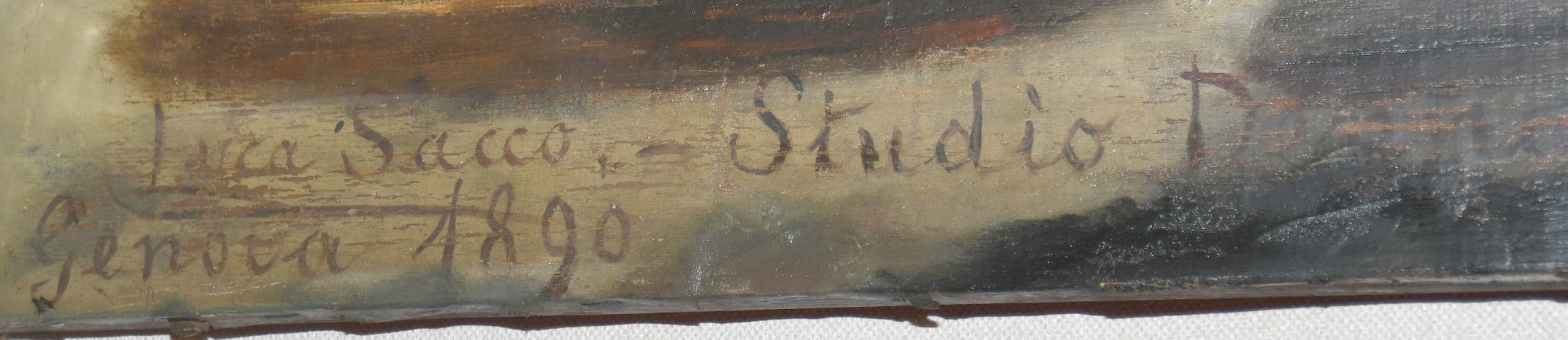 The signature by the artist showed where and when it was painted.